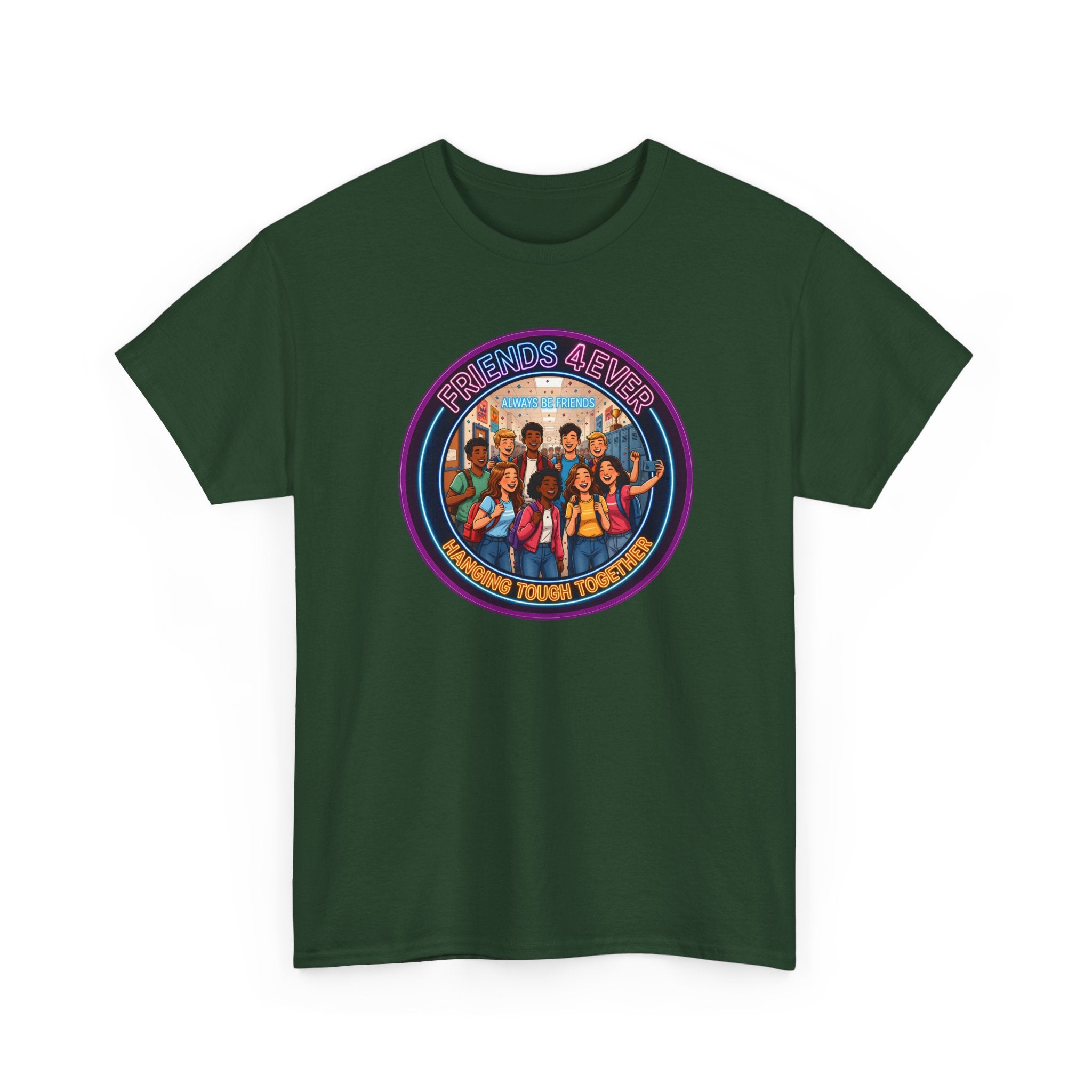 Graphic Tee — Retro Group Illustration "Friends Forever"