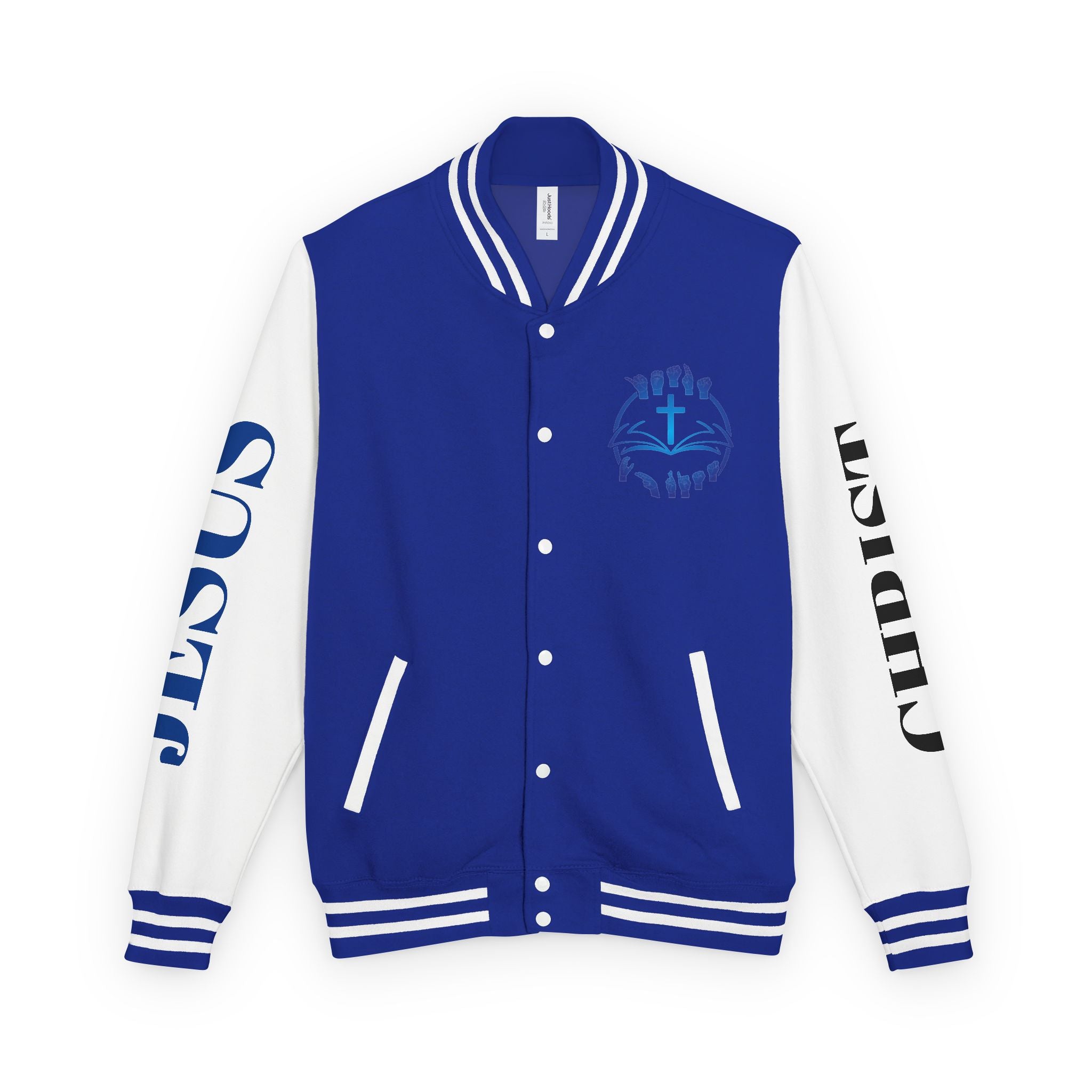 Christian Cross Letterman Jacket — Faith Crewneck Varsity Jacket