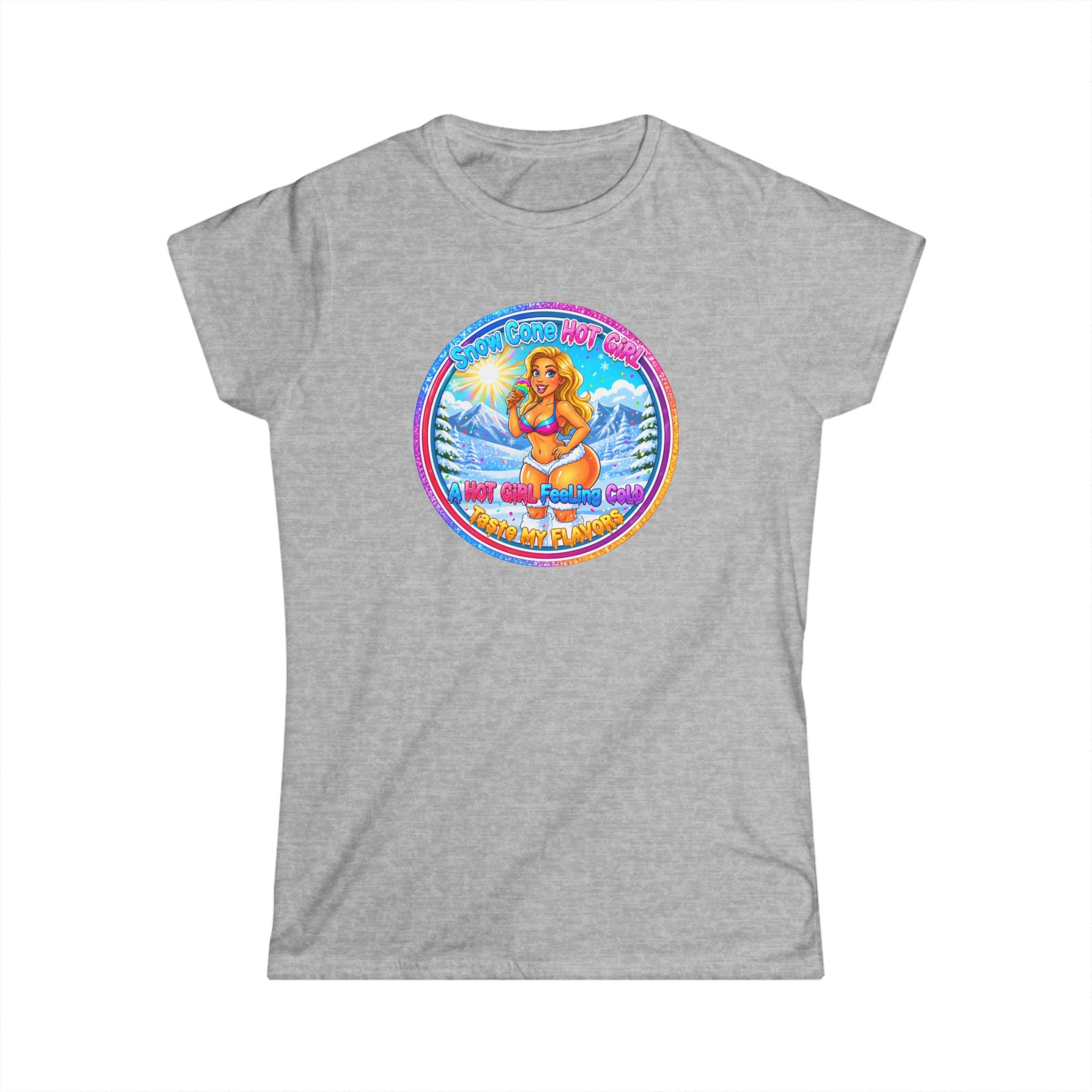 Retro Beach Pinup Tee — "Snow Cone Hot Girl" Women's T-Shirt