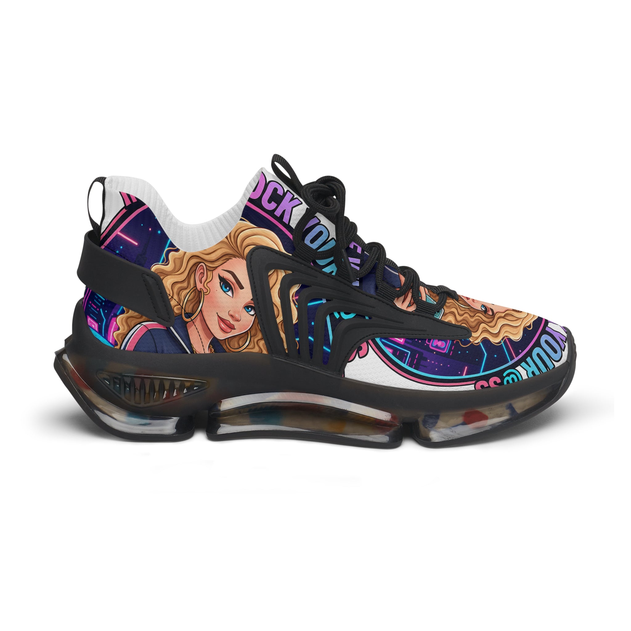 Women's Mesh Sneakers — 'Don't Block Your Blessings' Graphic Athletic Shoes