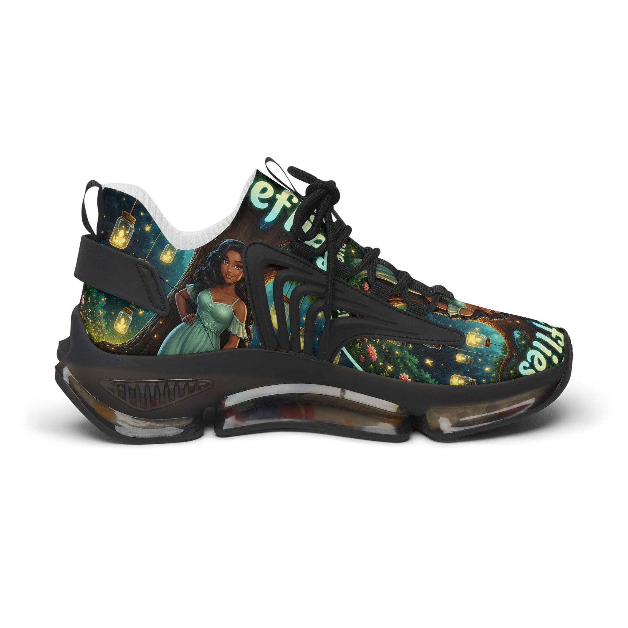 Women’s Mesh Sneakers — ’Fireflies’ Artistic Fairy Graphic Lightweight Running Shoes