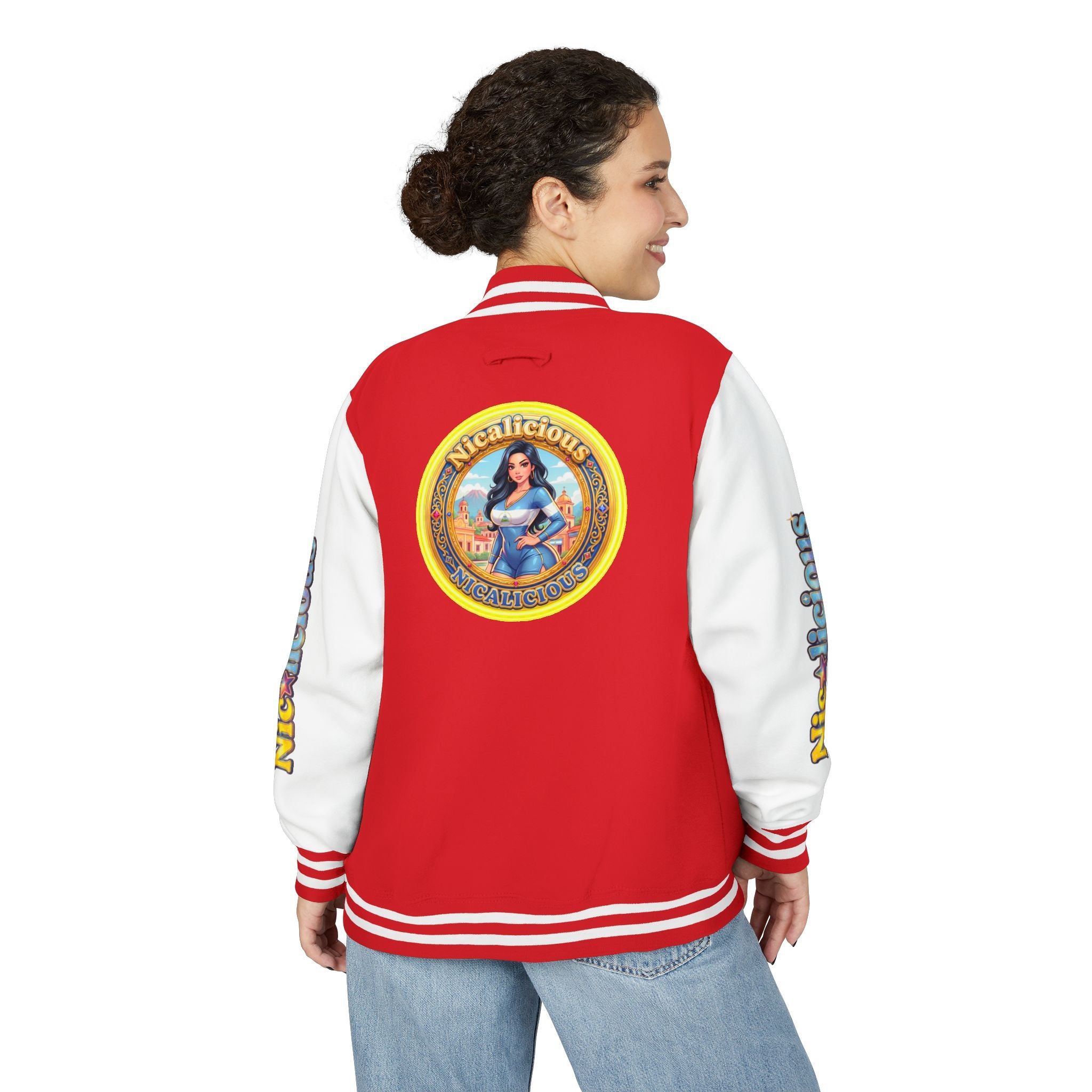 Letterman Jacket — 'Nicalicious' Retro Badge Varsity Jacket