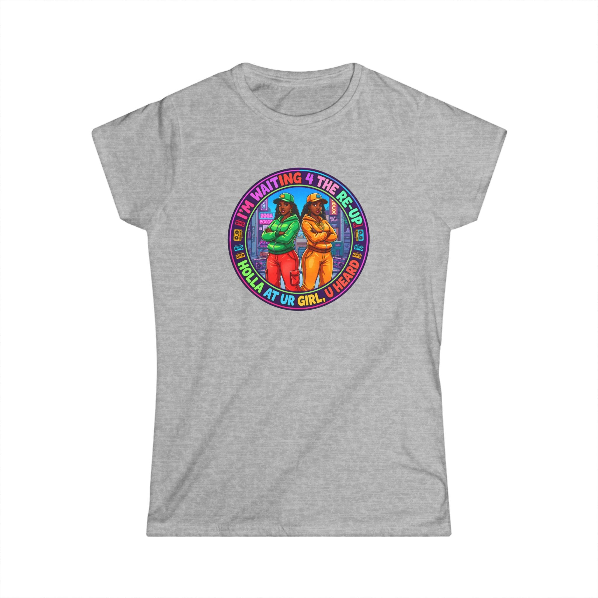 Women's Tee - Colorful Retro 'I'm Waiting 4 The ReUp' Graphic