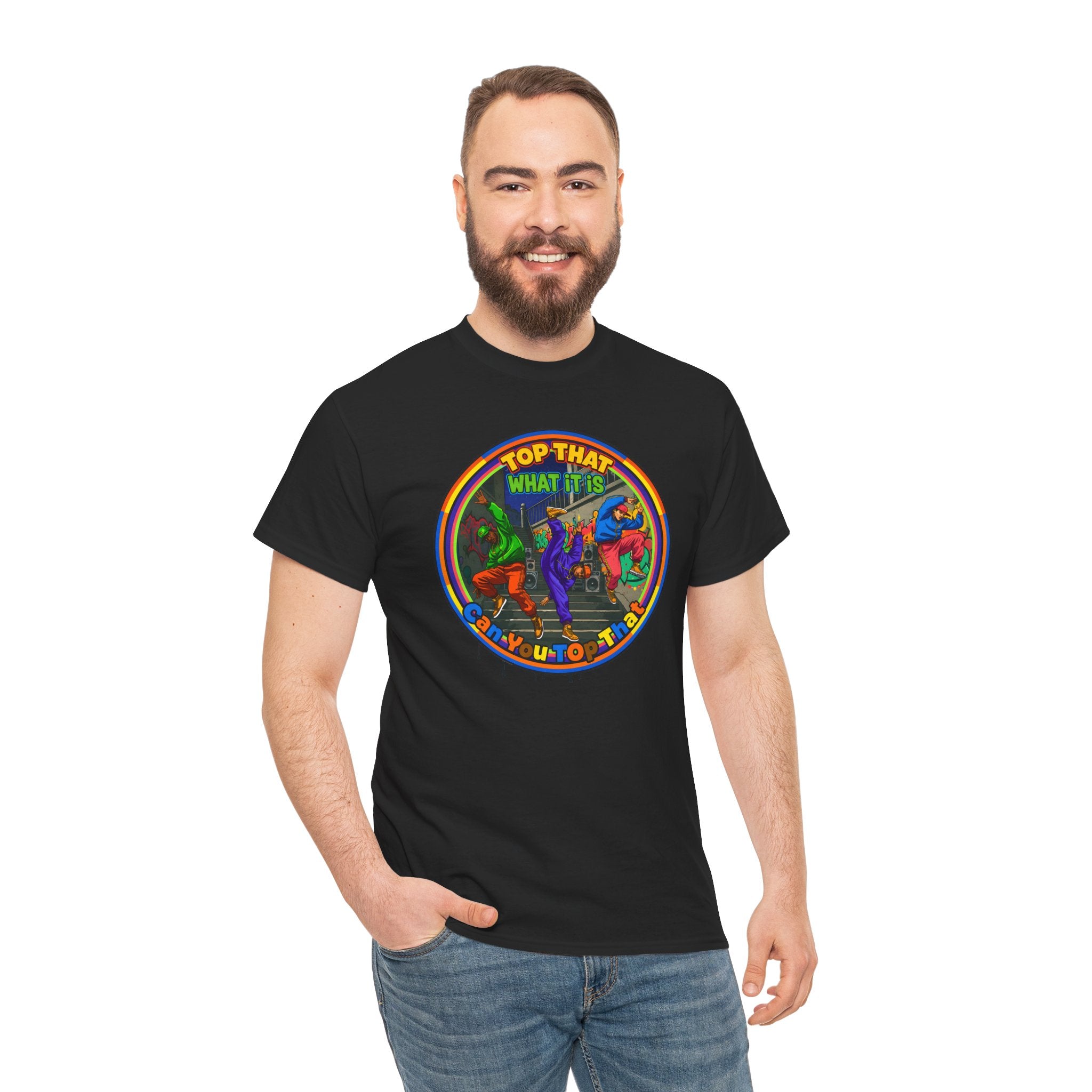 Retro  Tee — "Top That What It Is" Graphic Cotton Shirt