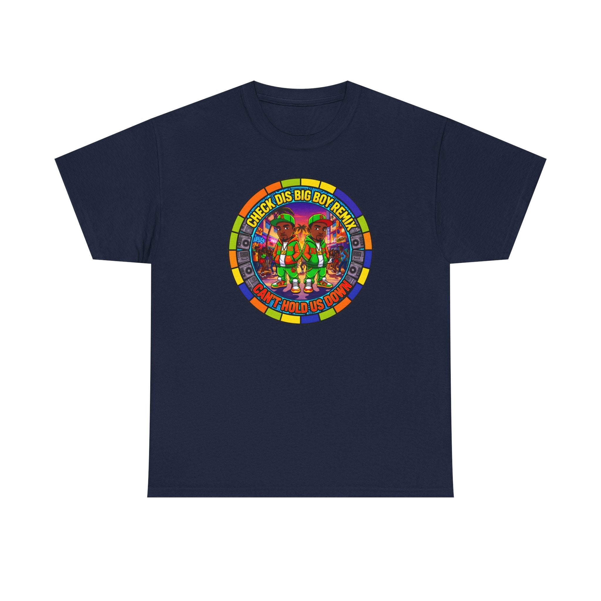 T-Shirt — "Check Dis Big Boy Remix" Colorful Cartoon Grap6hic Tee
