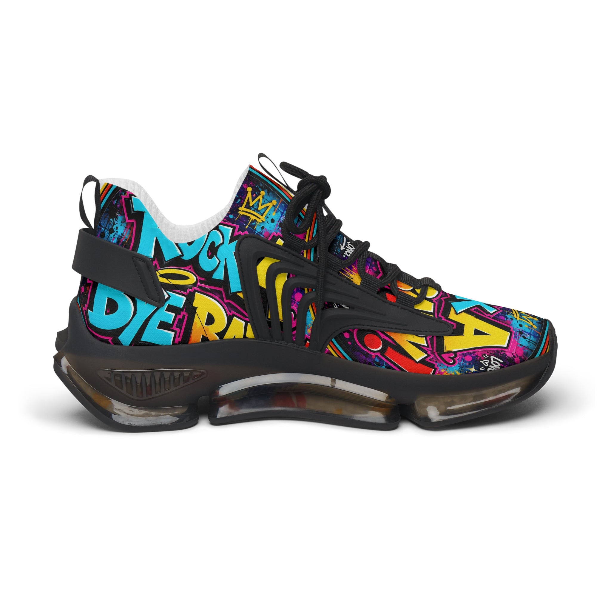 Women's Mesh Sneakers - Bold Graffiti 'Rock A Bye Baby' Streetwear Running Shoes