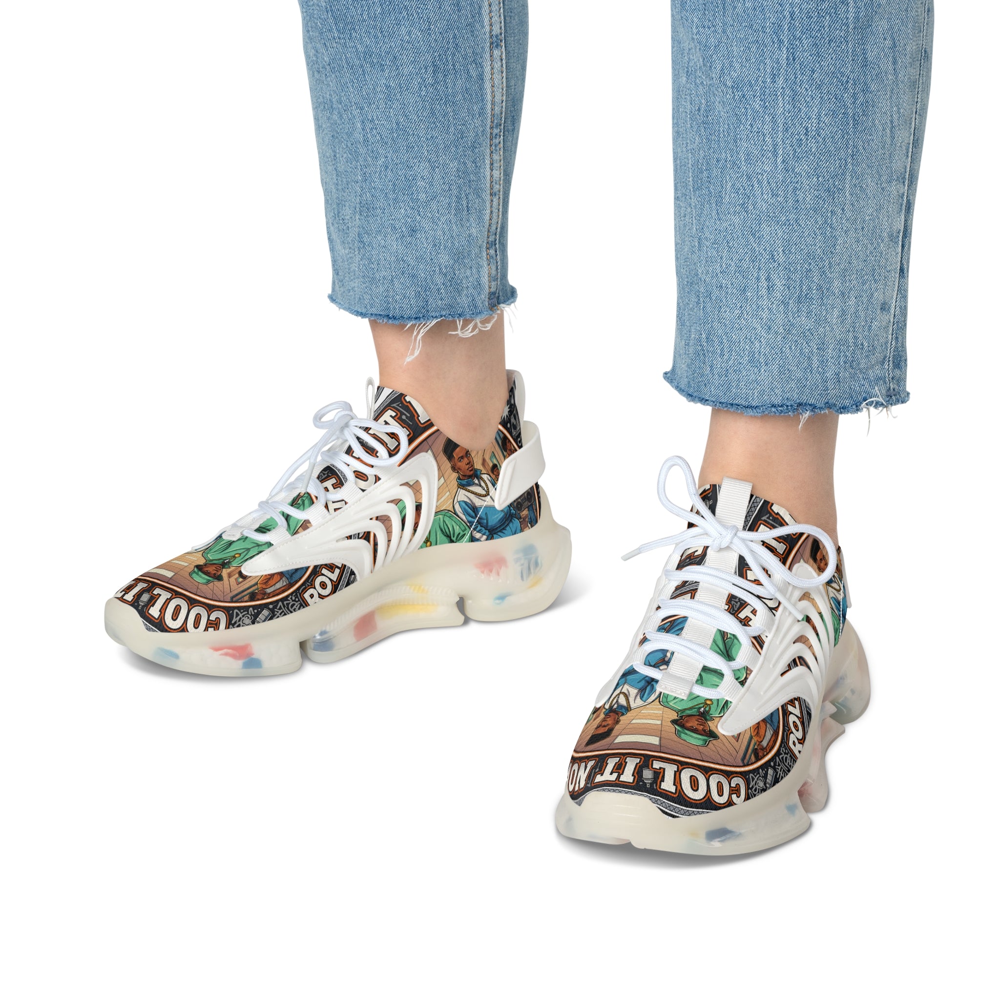 Men's Mesh Sneakers — Vintage 'Cool It Now' Graphic  Athletic Shoes