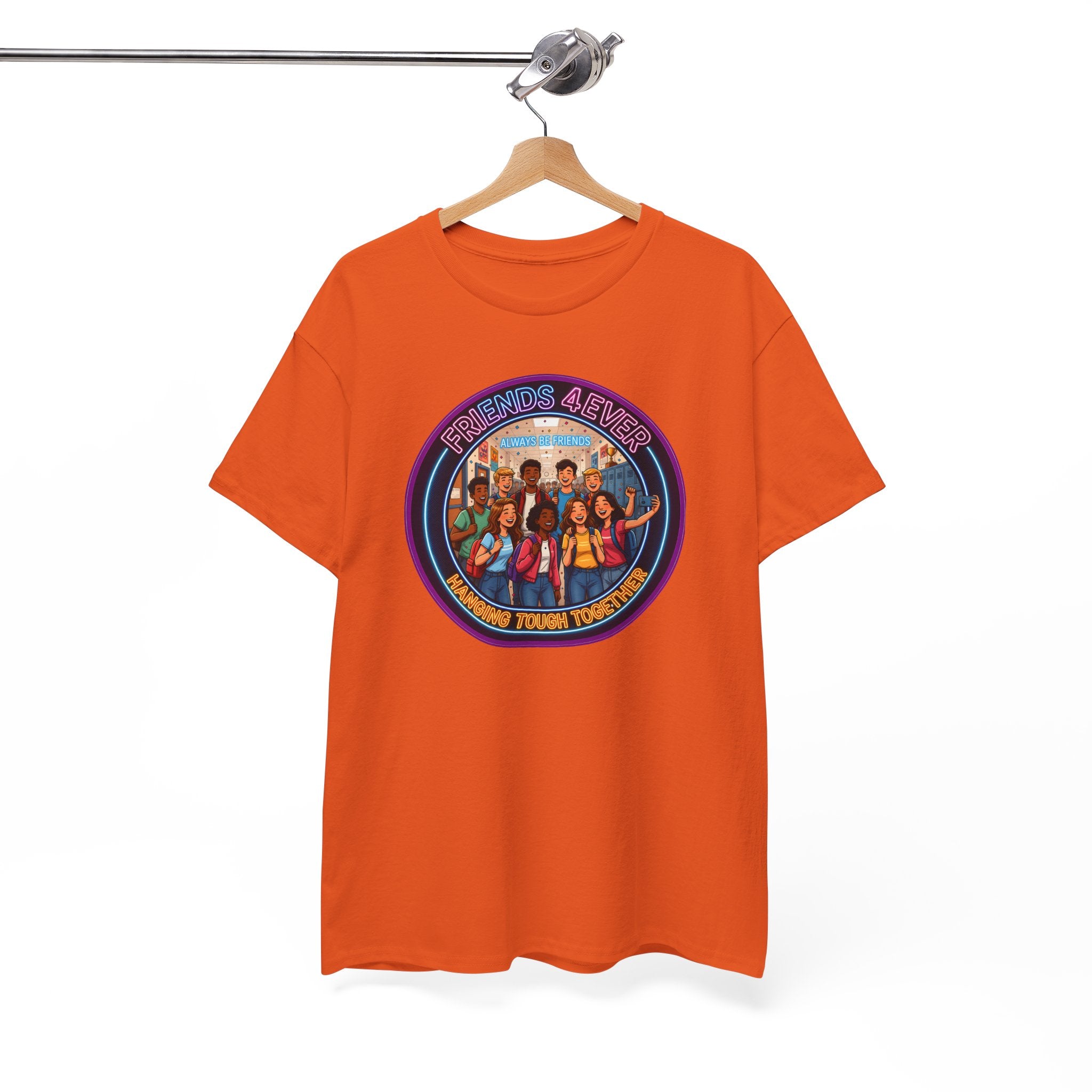Graphic Tee — Retro Group Illustration "Friends Forever"