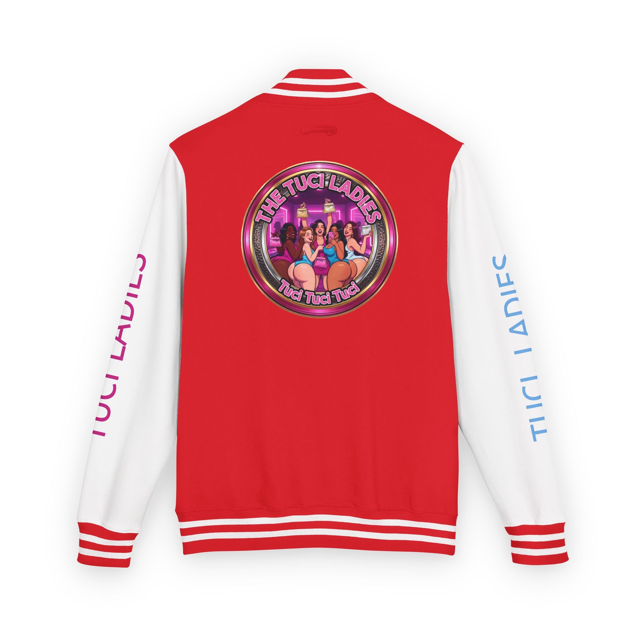 Letterman Jacket — The Tuci Tuci Tuci Ladies Graphic Varsity Jacket