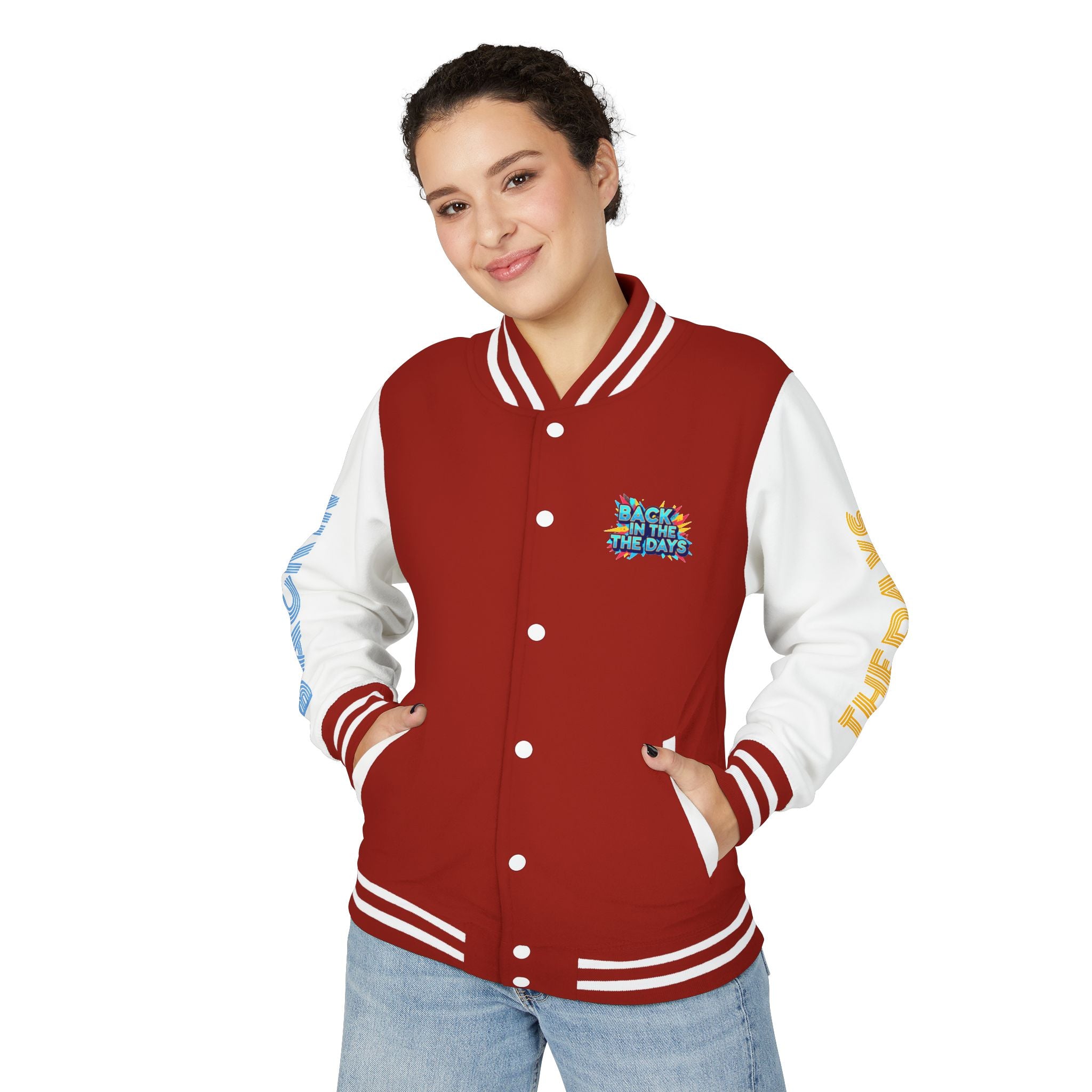 Letterman Jacket — "Back in the Days" Retro Graphic Bomber