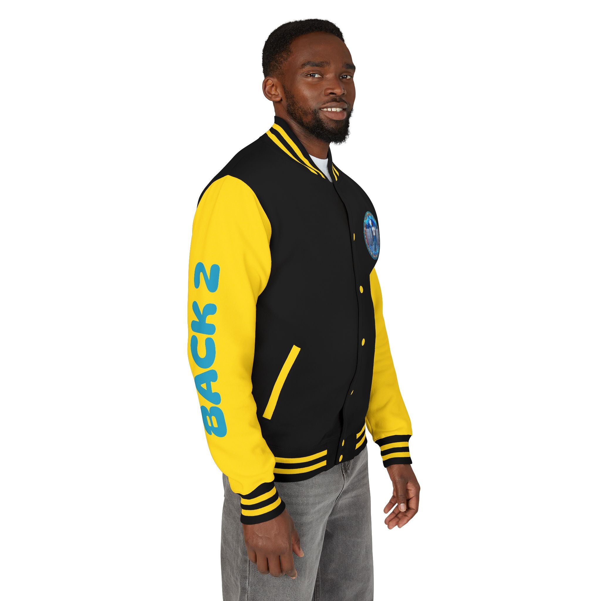 Letterman Jacket — 'Back 2 The Block' Retro Streetwear Patch Jacket