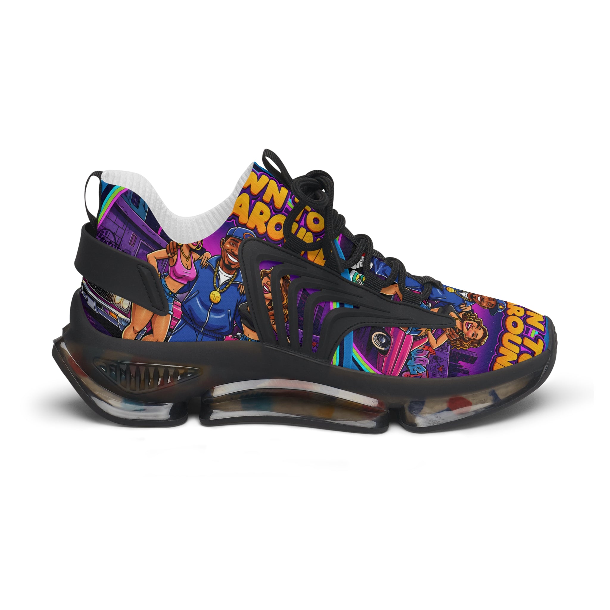 Men's Mesh Sneakers — Colorful 'Get Around' Graphic Athletic Shoes for men's