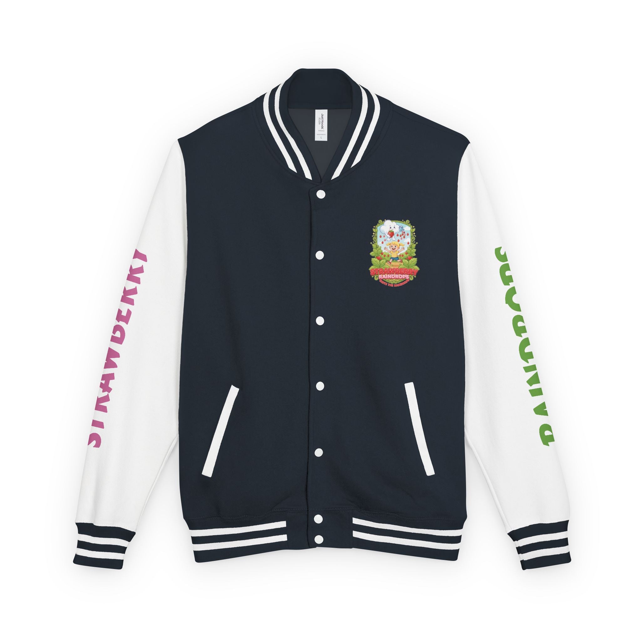 Letterman Jacket —Strawberry Raindrops Back Patch