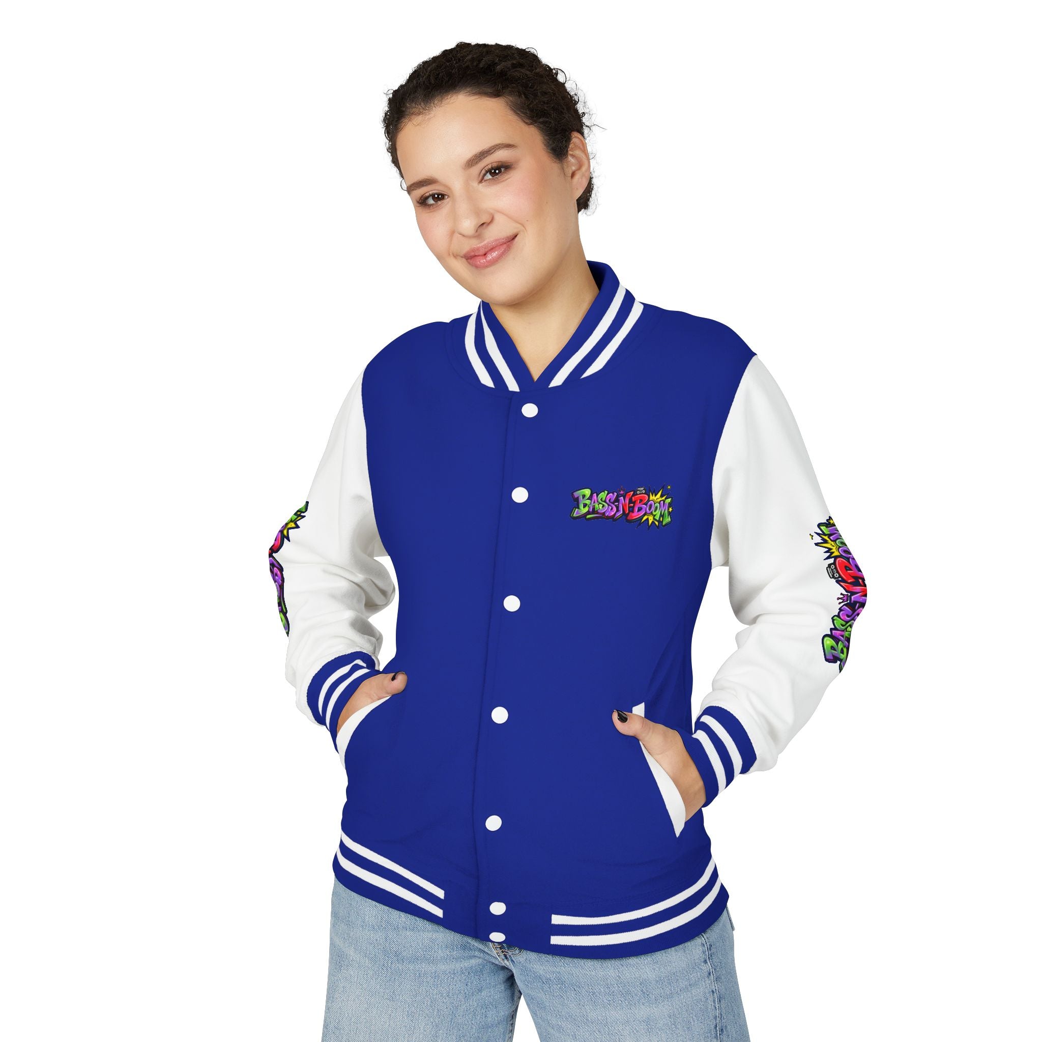 Letterman Jacket — 'Bass N Boom' Graffiti Bomber