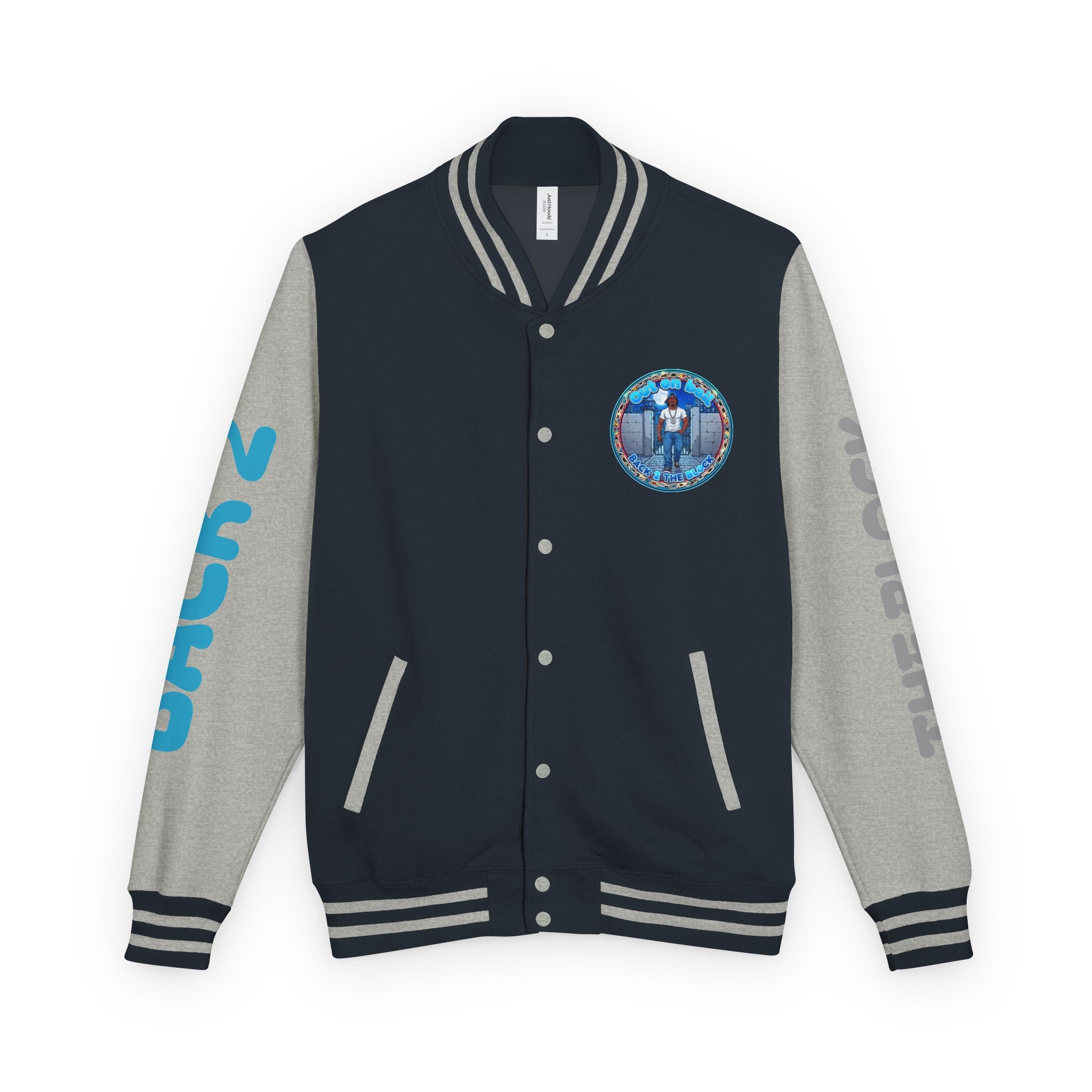 Letterman Jacket — 'Back 2 The Block' Retro Streetwear Patch Jacket