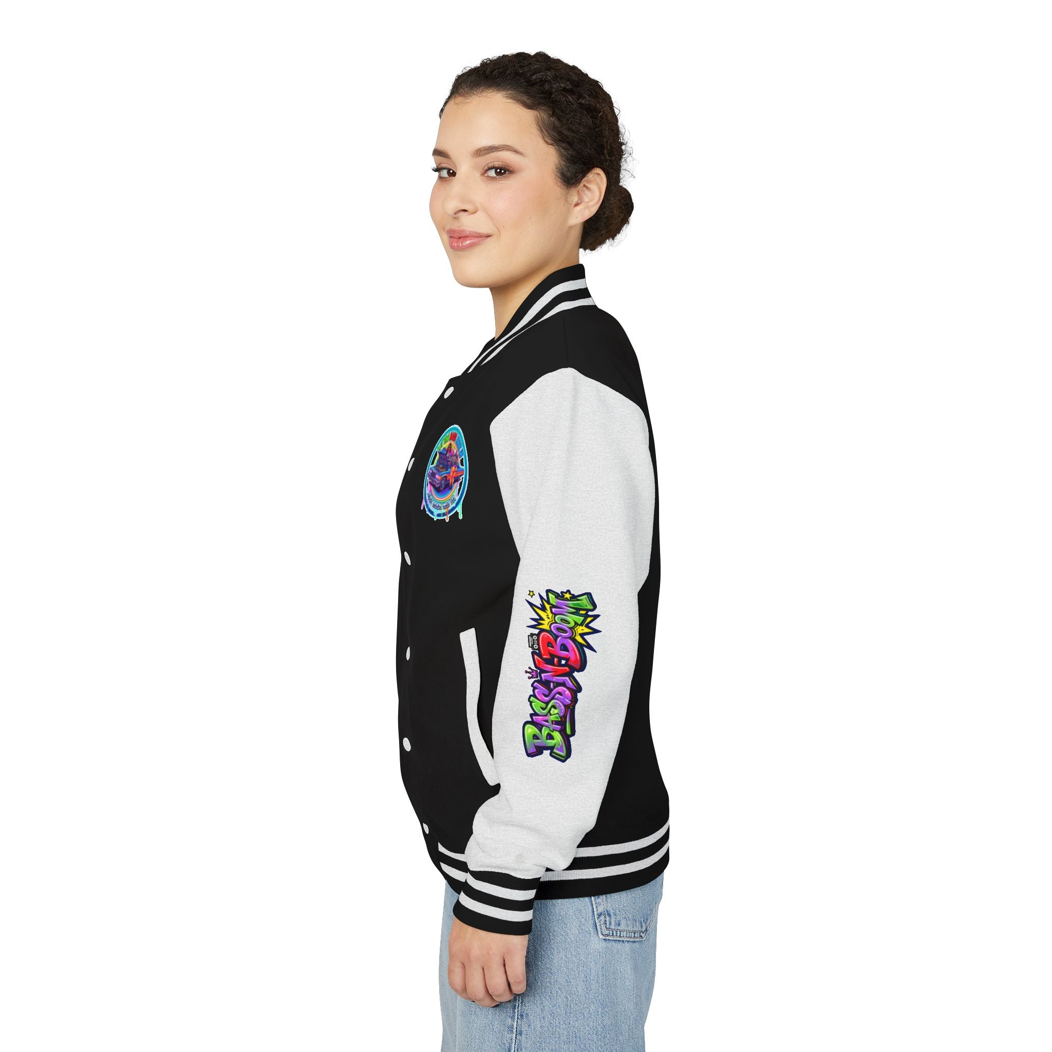 Letterman Jacket — ' Let The Bass Kick In' Retro Lowrider Crew Graphic