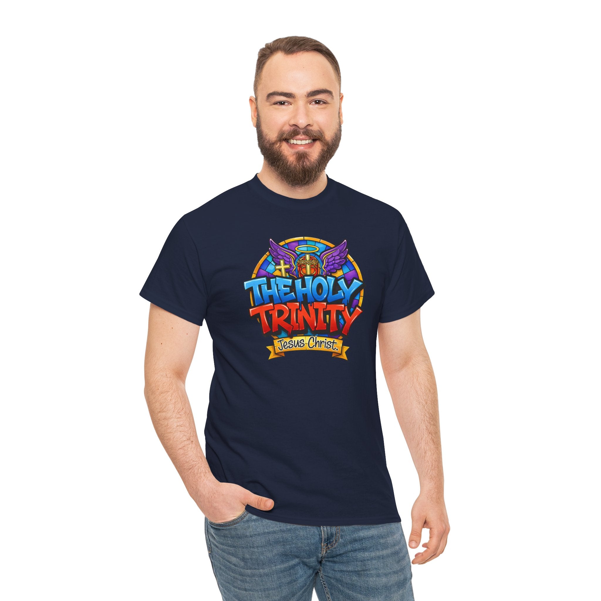 Christian T-Shirt — "The Holy Trinity: Jesus Christ" Colorful Faith Tee