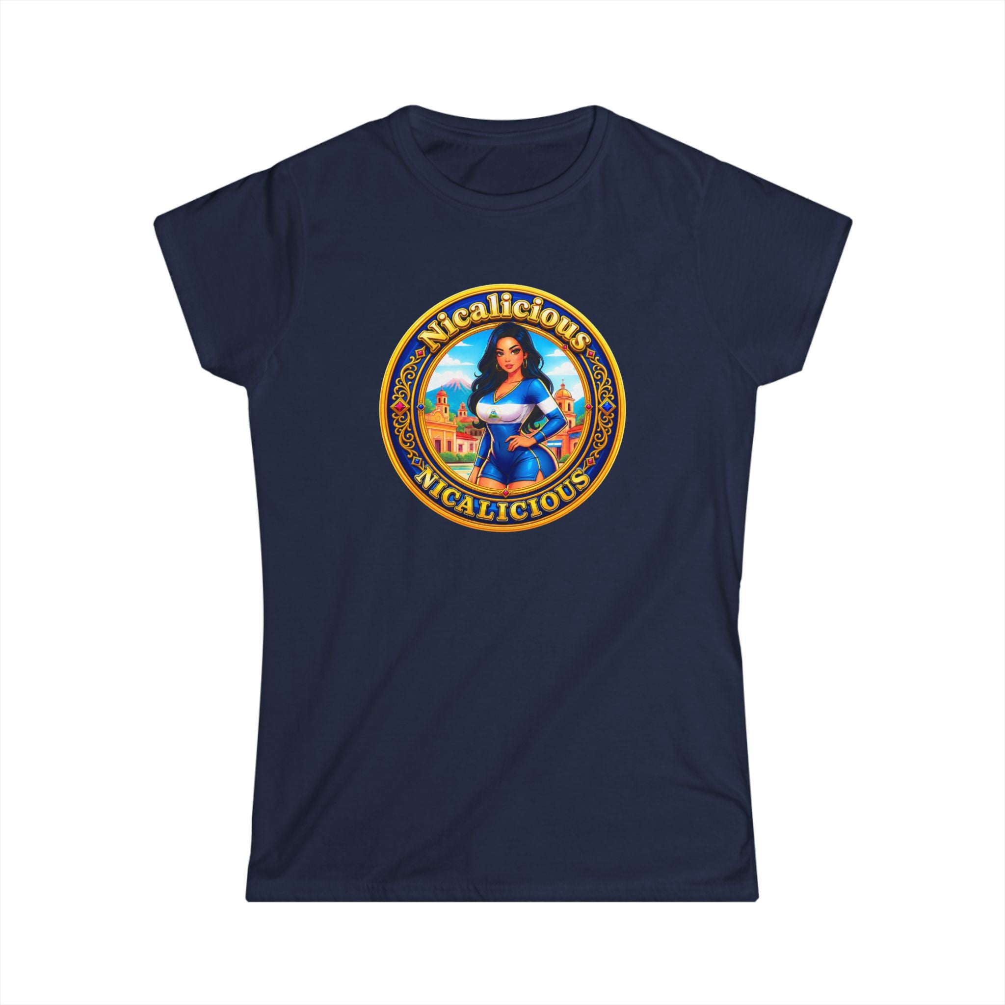 "Nicalicious "Vintage Seal Women's Tee - Retro Latina Pin-Up Graphic Shirt