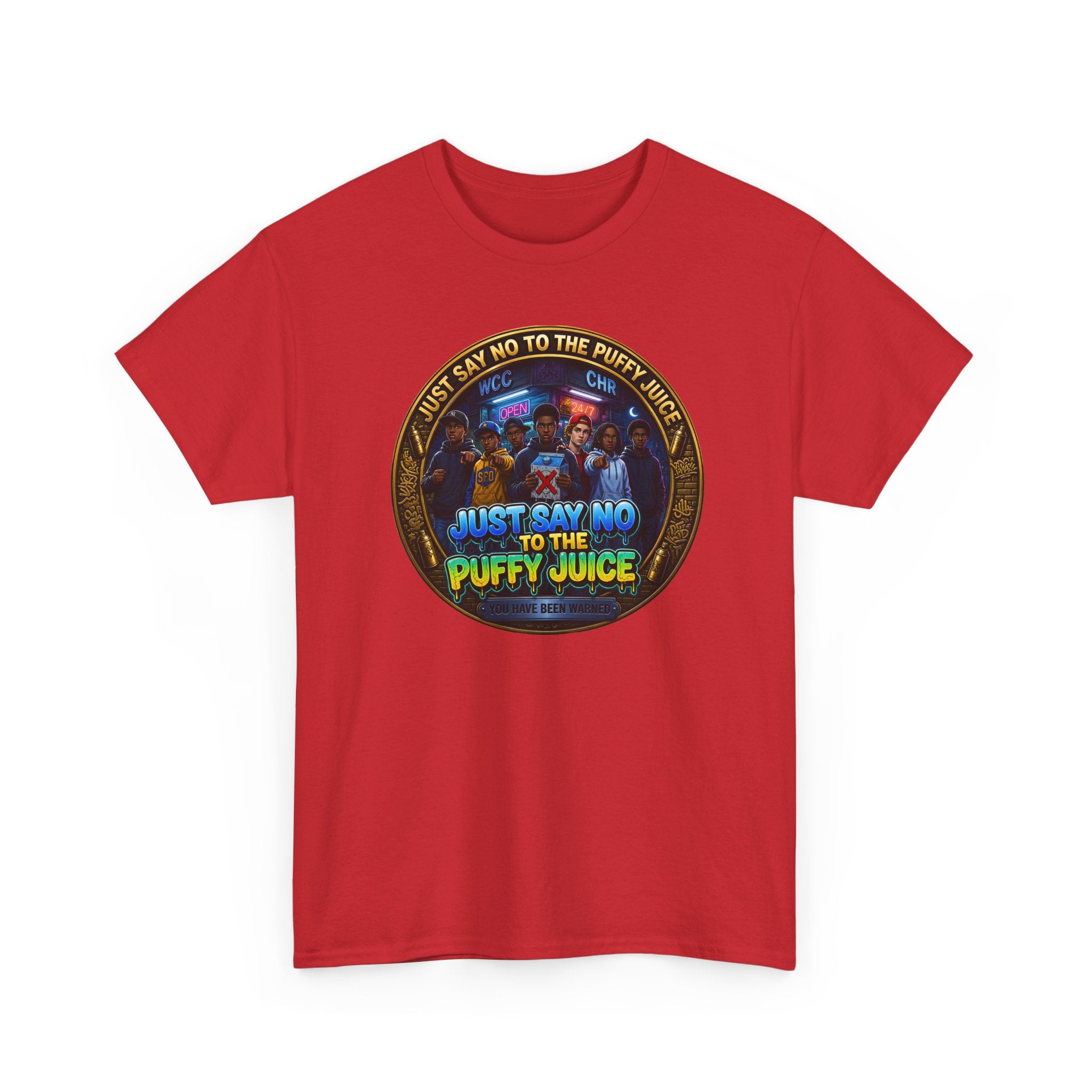 "Just Say No to the Puffy Juice "Tee – Anti-Party Vintage Graphic T-Shirt