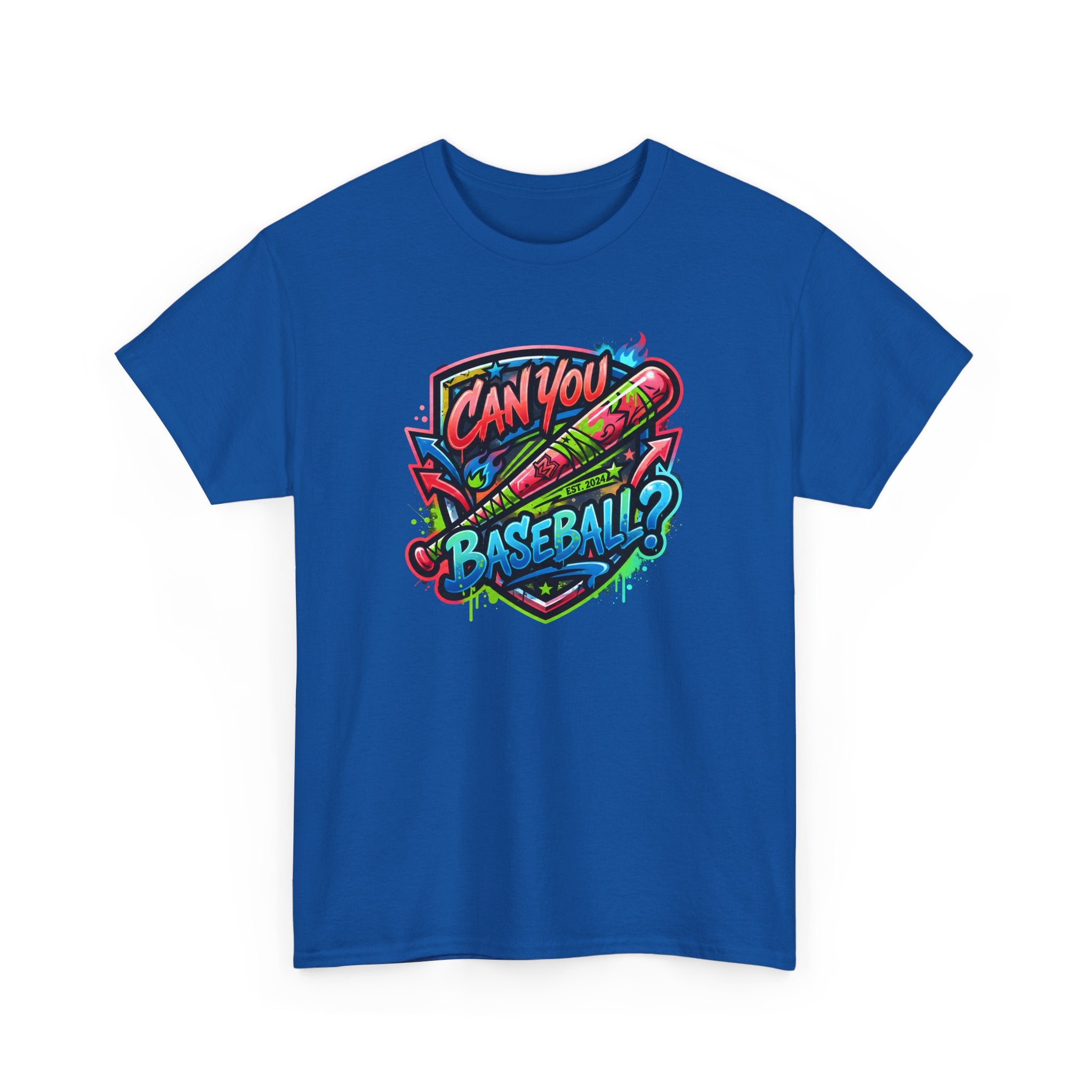 Can You Baseball? T-Shirt — Colorful Retro Baseball Graphic Tee