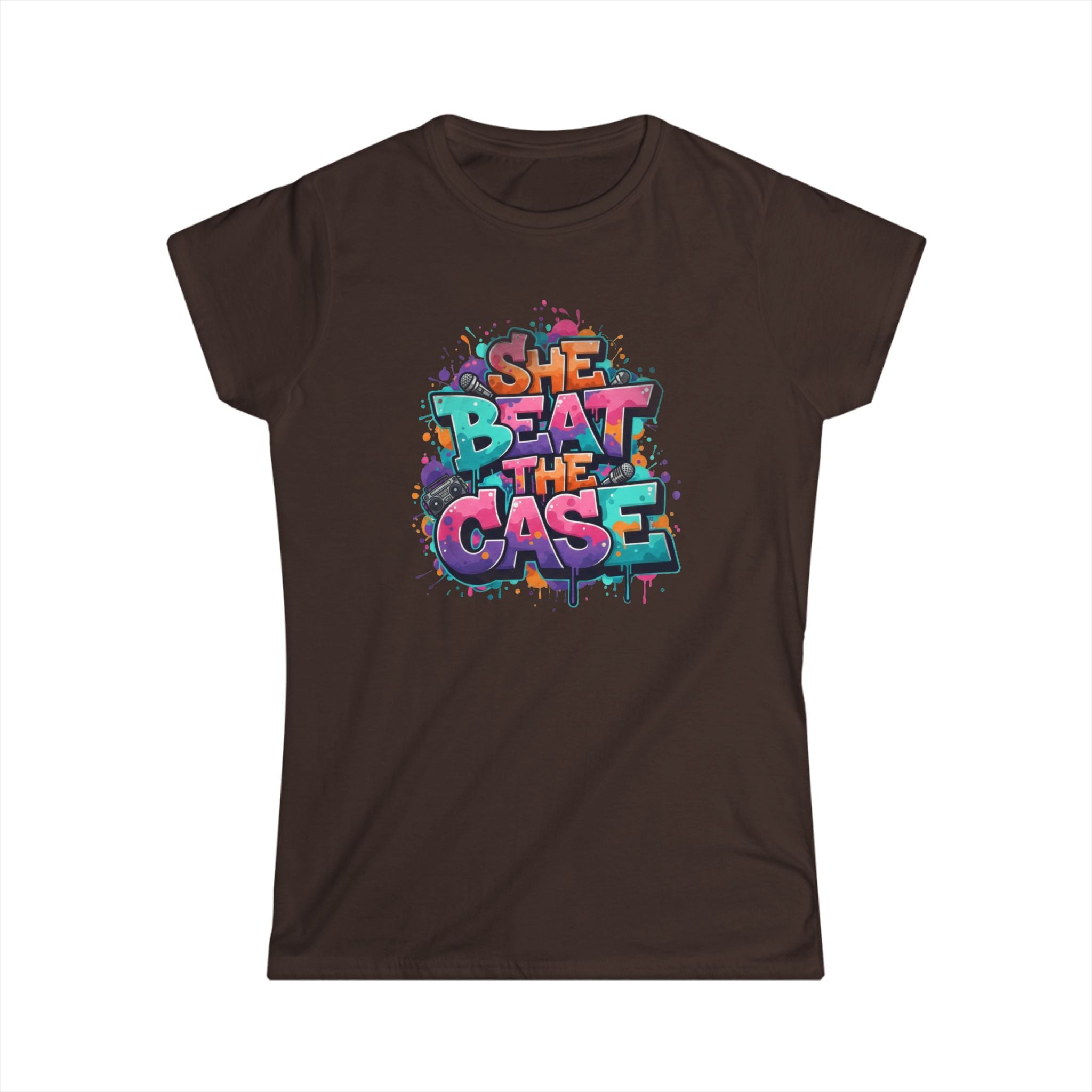 "She Beat the Case" Tee — Bold Graffiti Women’s Victory T-Shirt