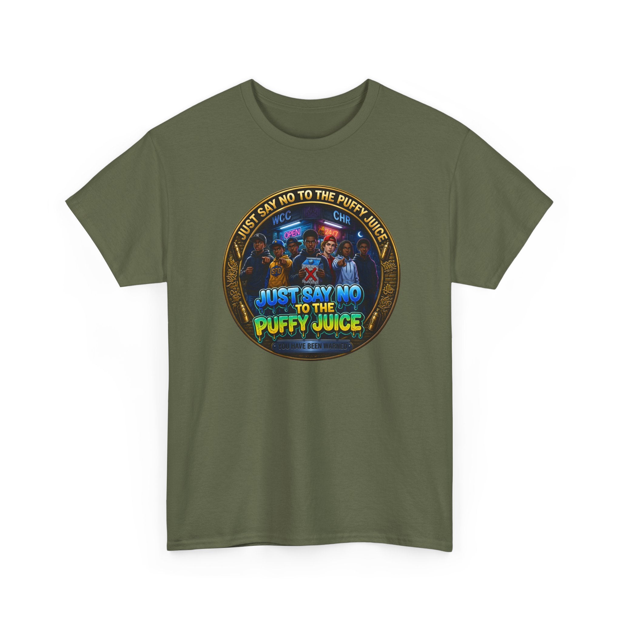 "Just Say No to the Puffy Juice "Tee – Anti-Party Vintage Graphic T-Shirt