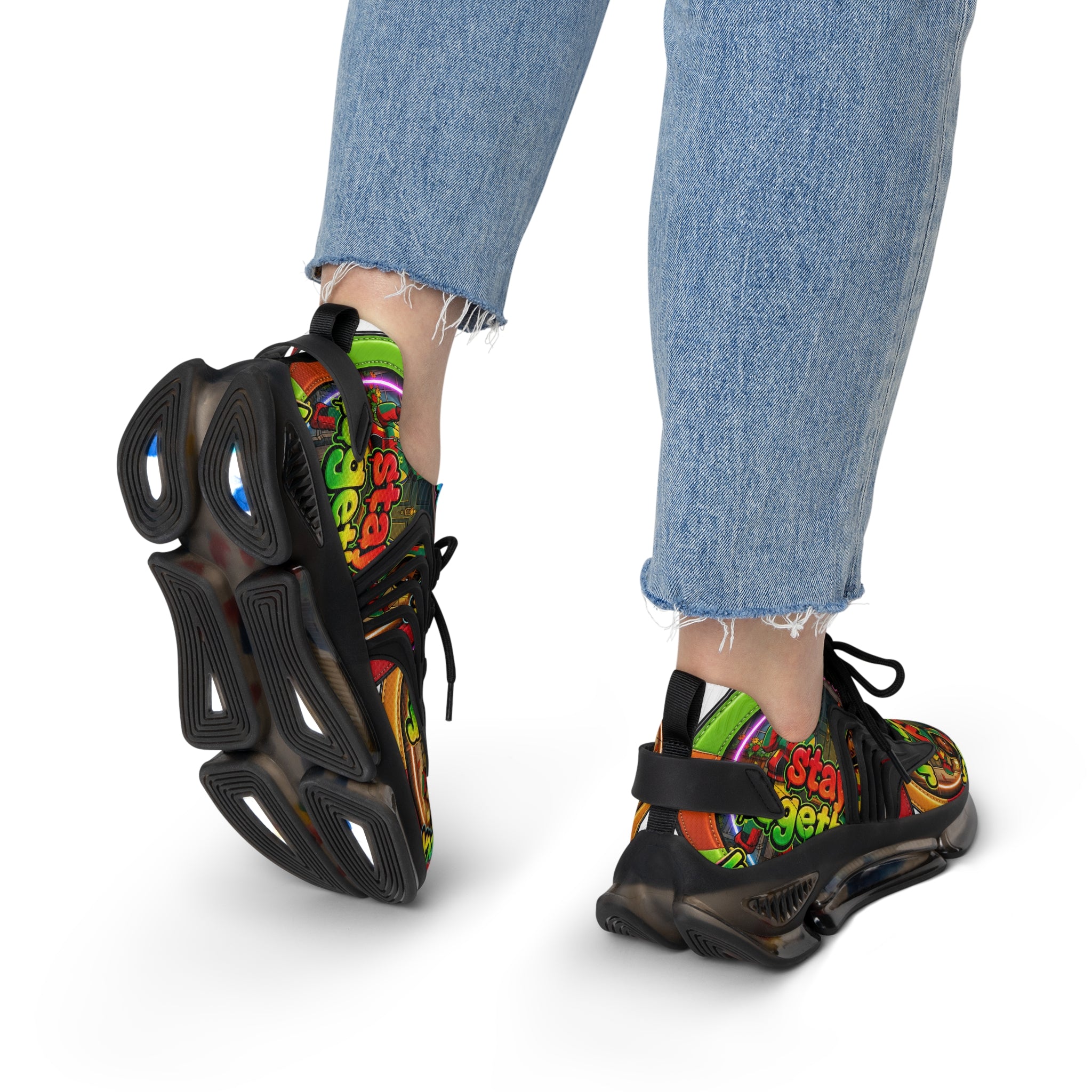 Women's Mesh Sneakers — Colorful Retro 'Stay Together' Graphic Athletic Shoes