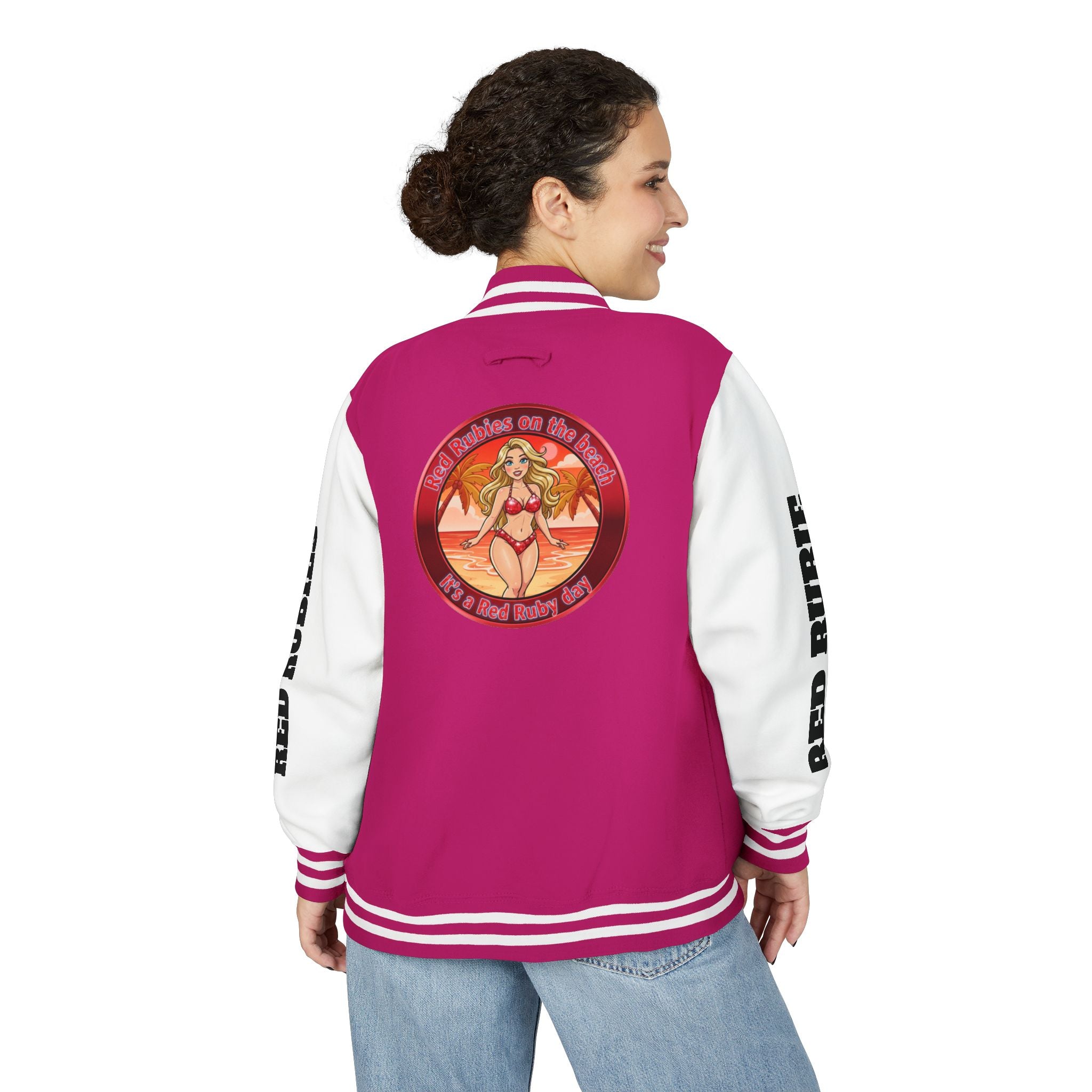 Jacket Letterman Jacket- "It's A Red Rubie Day"