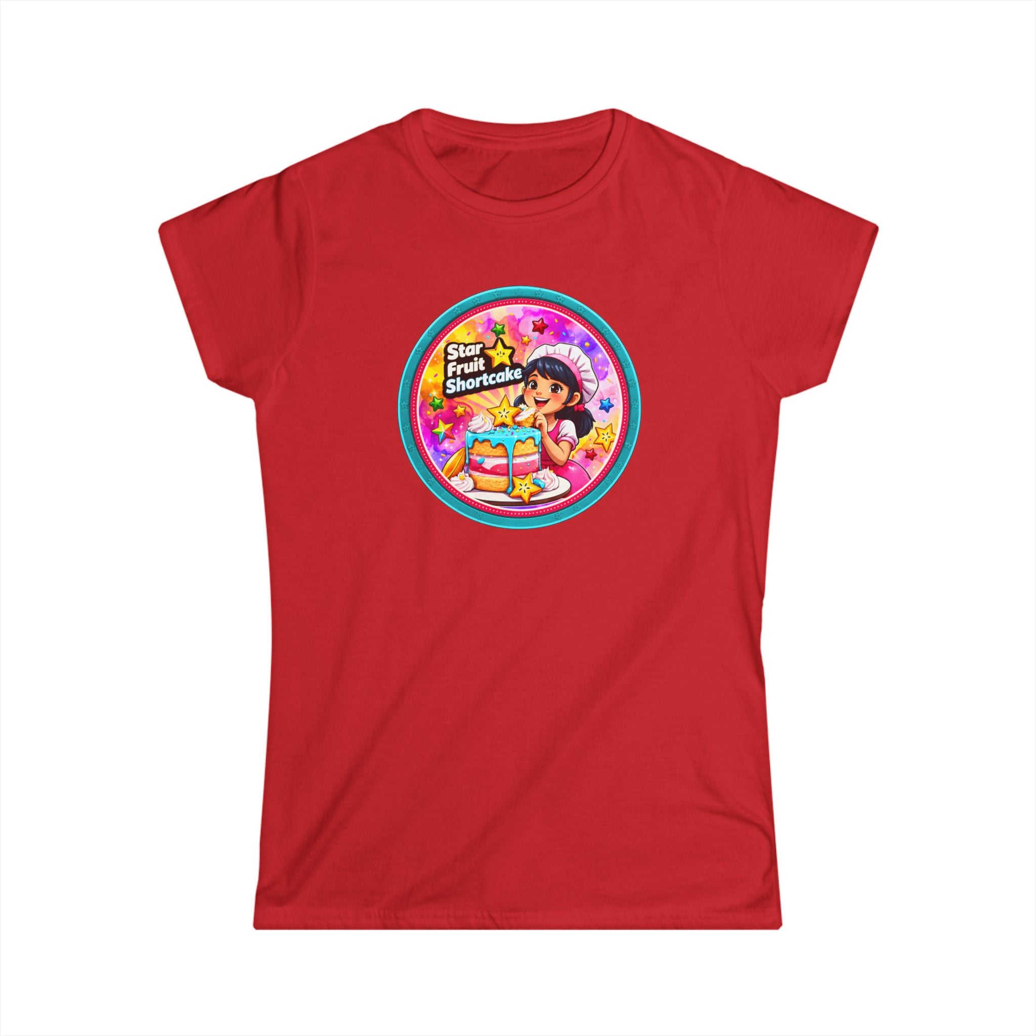 Women’s Tee — "Star Fruit Shortcake" Cute Retro Dessert Graphic
