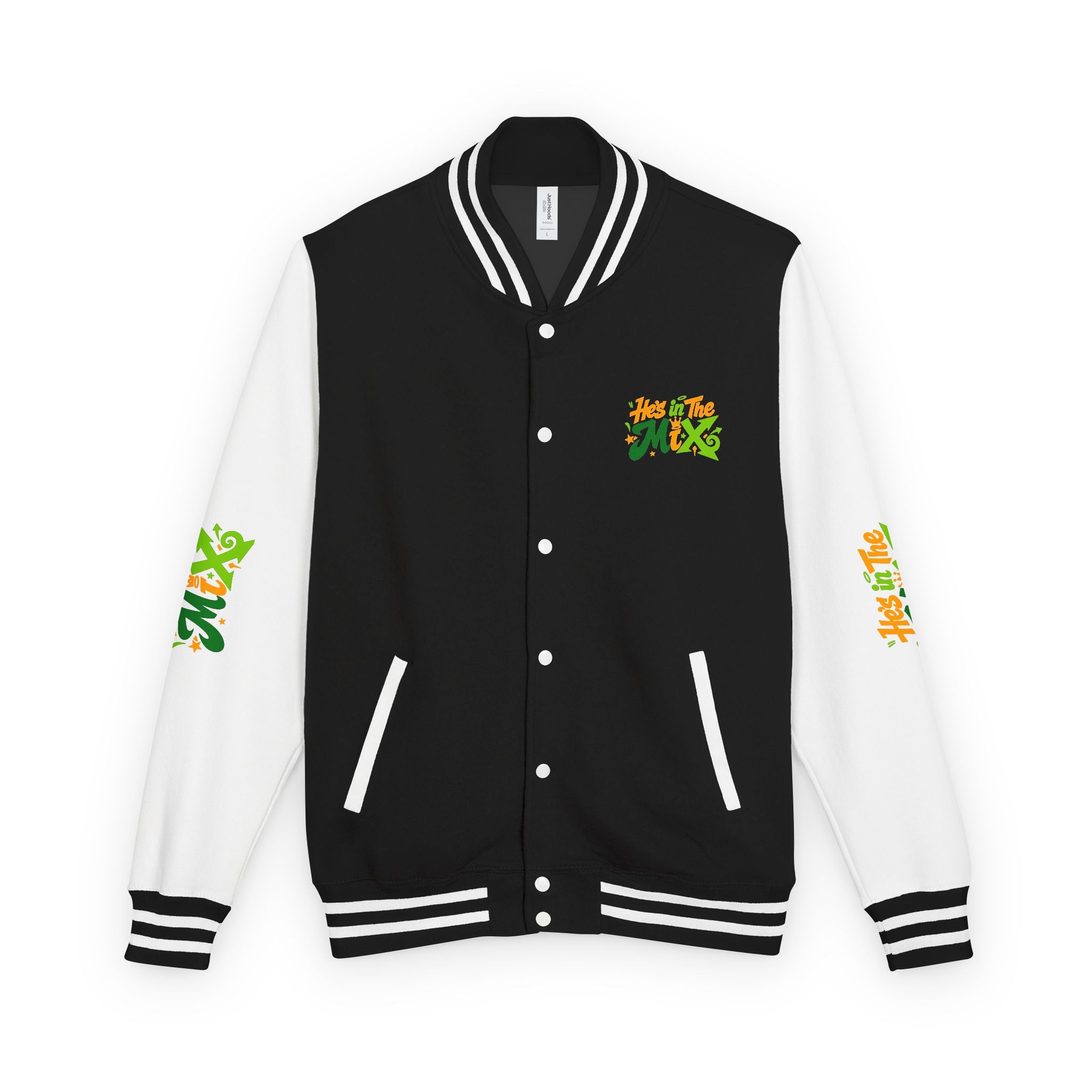 Letterman Jacket - "He's in the Mix" Retro Graffiti Varsity Jacket