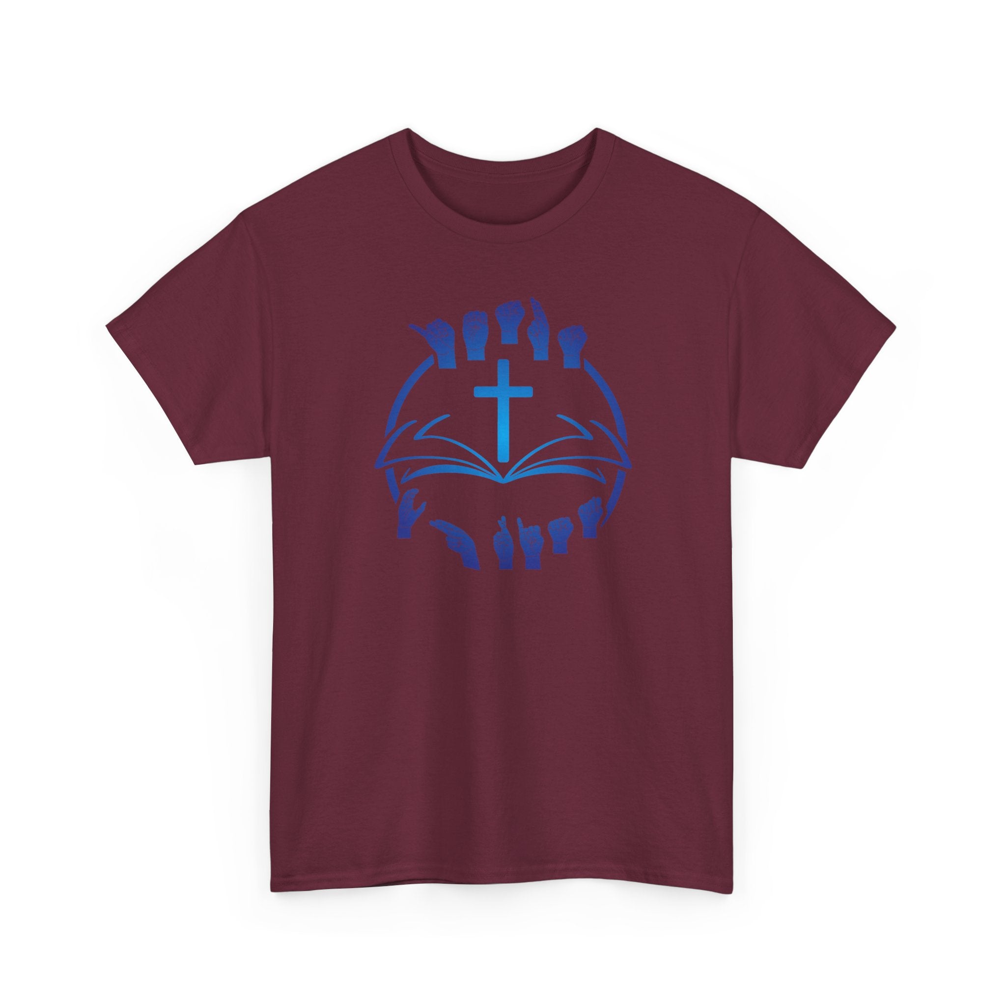 "Christian Bible Cross Sign Language "T-Shirt — Faith Prayer Hands Tee