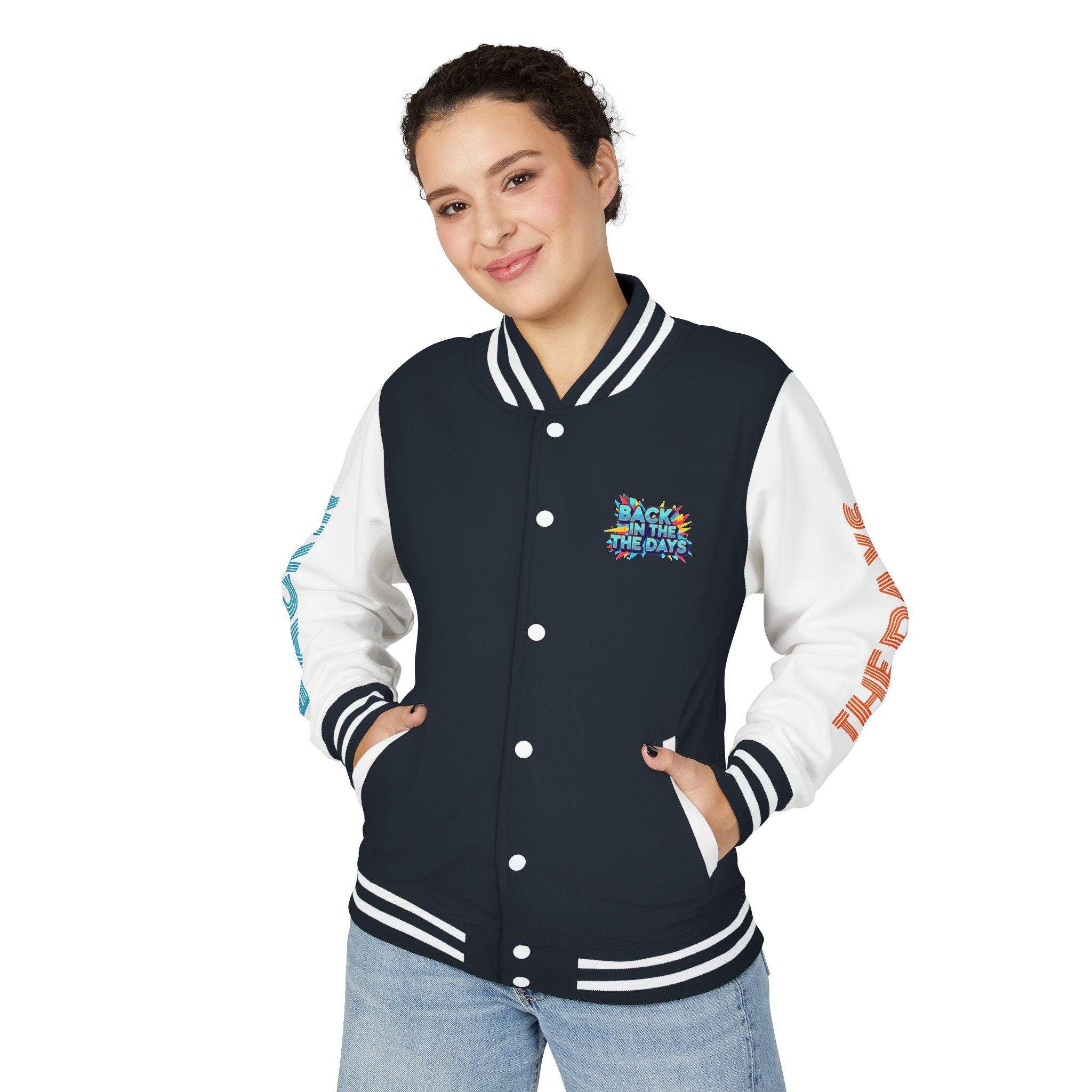Letterman Jacket — "Back in the Days" Retro Graphic Bomber