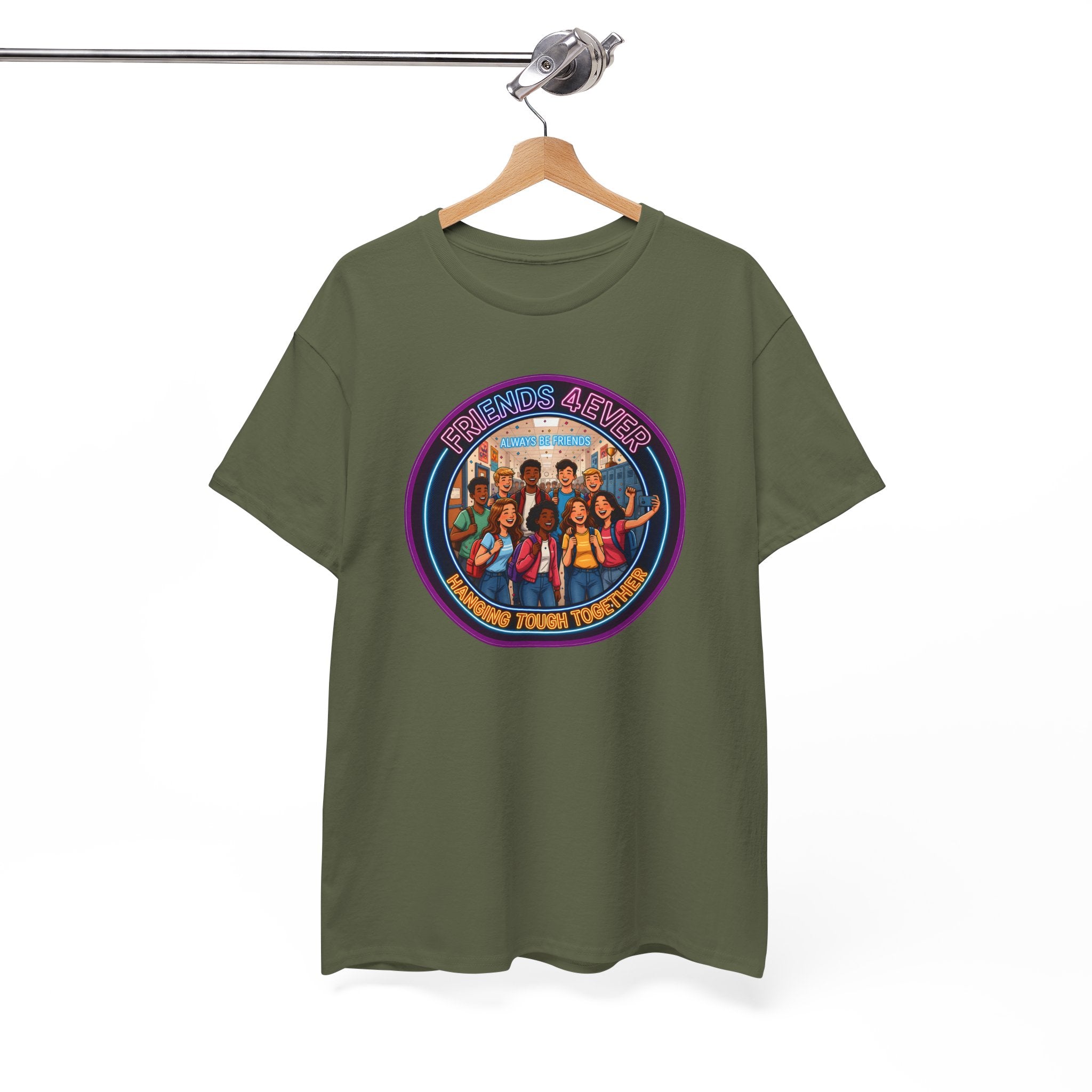 Graphic Tee — Retro Group Illustration "Friends Forever"