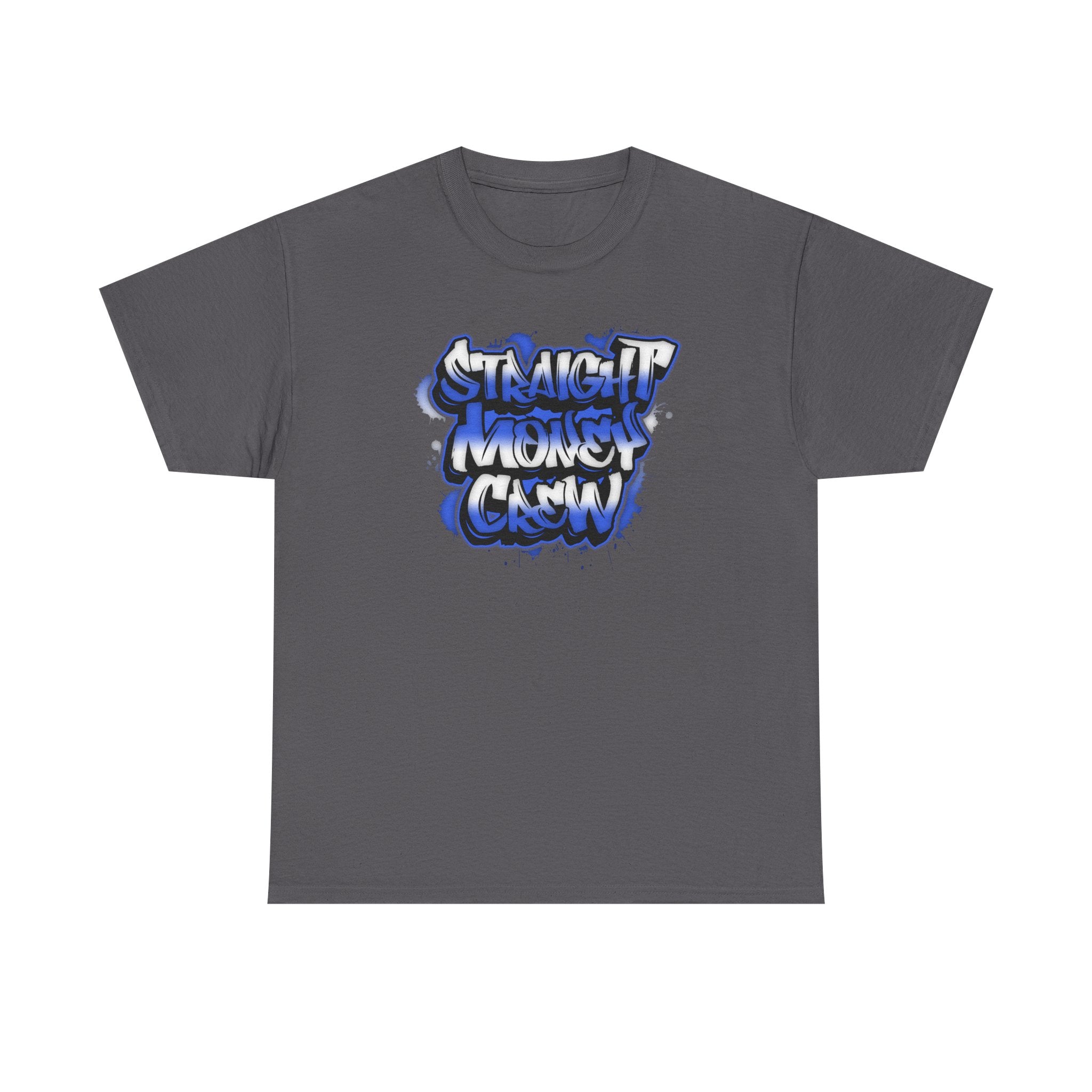 T-Shirt — "Stackin' Money Crew" Blue Graffiti Graphic Tee