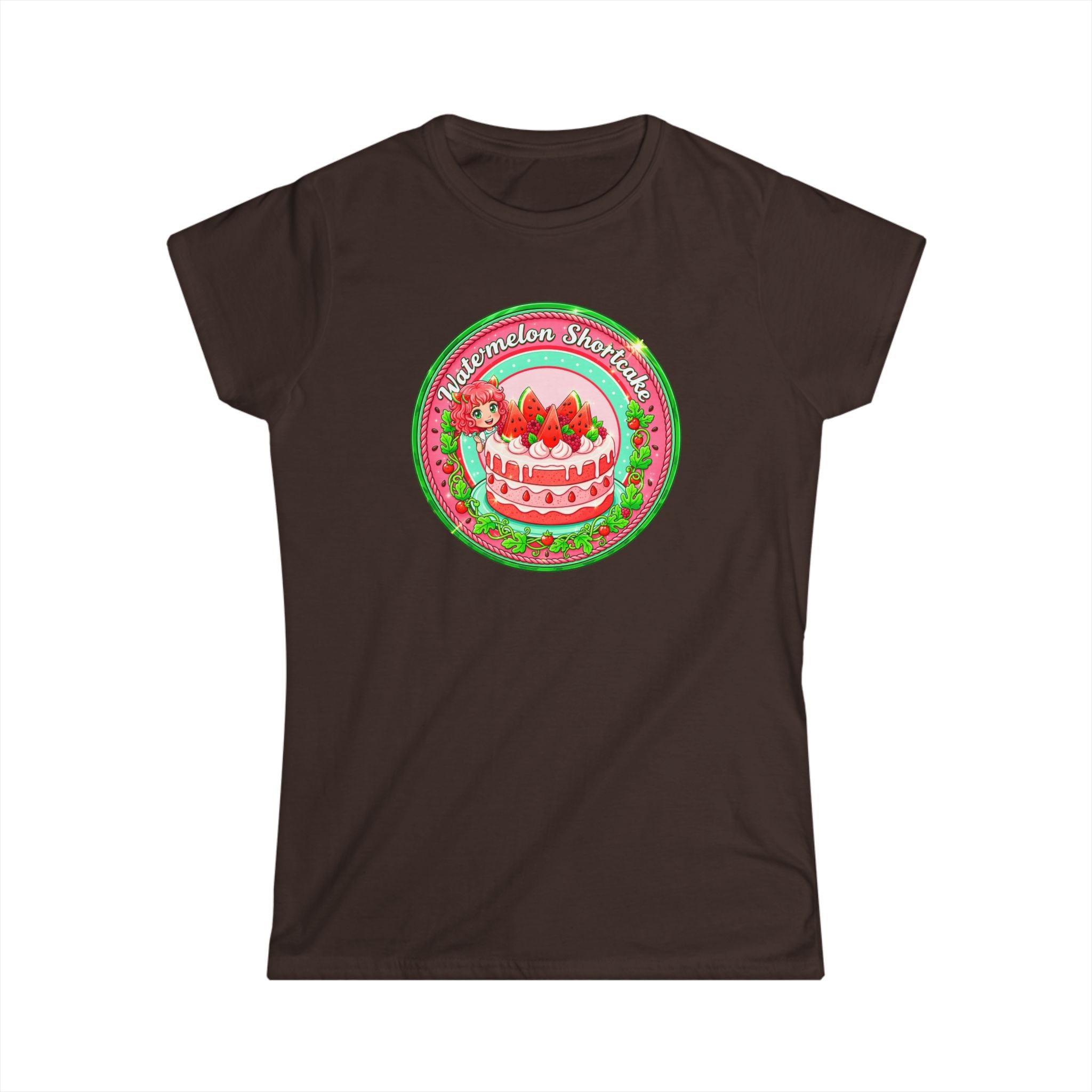 Watermelon Shortcake Vintage Circle Tee ''Watermelon Shortcake" Graphic Women's T-Shirt