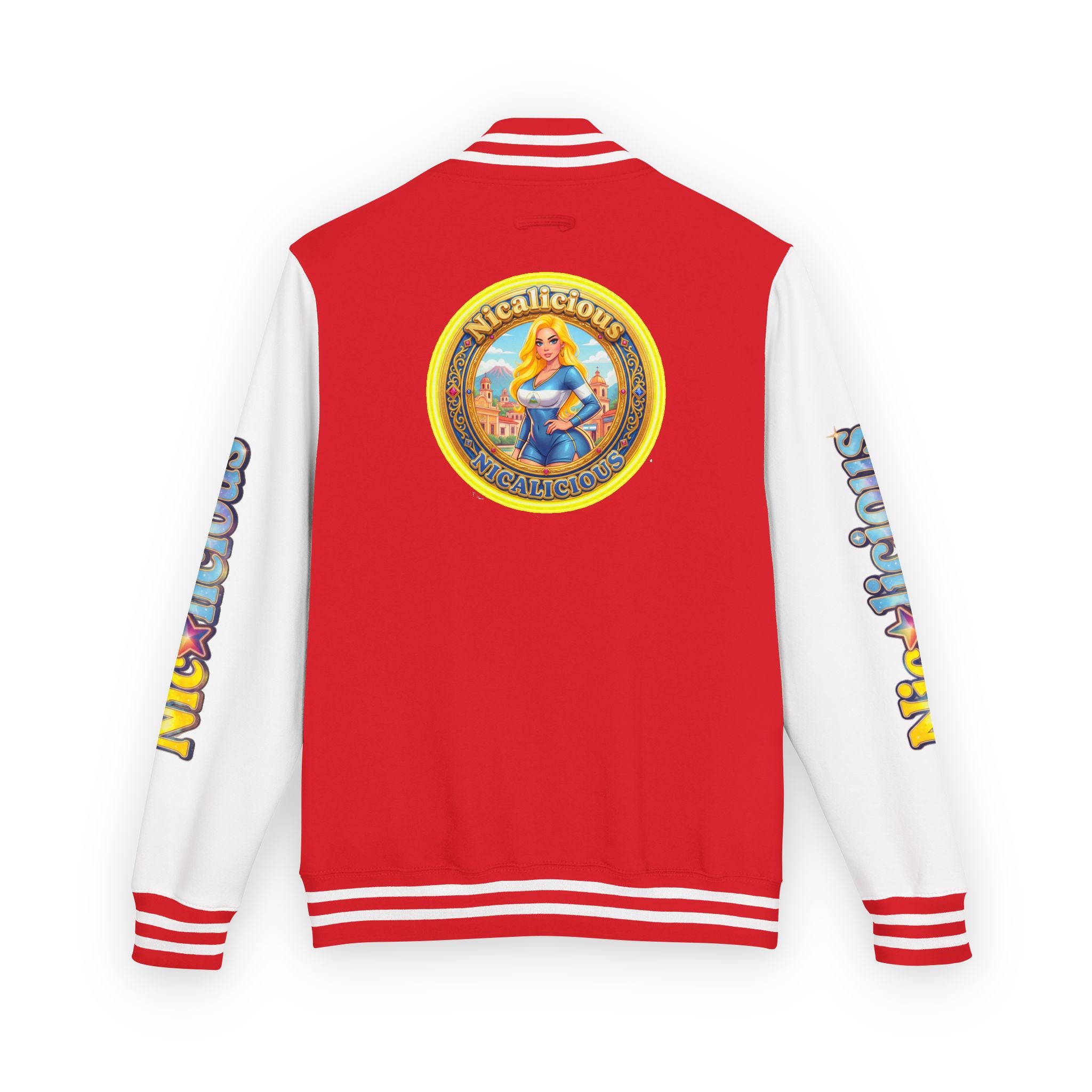 Letterman Jacket — 'Nicalicious' Retro Pinup Logo Varsity Jacket