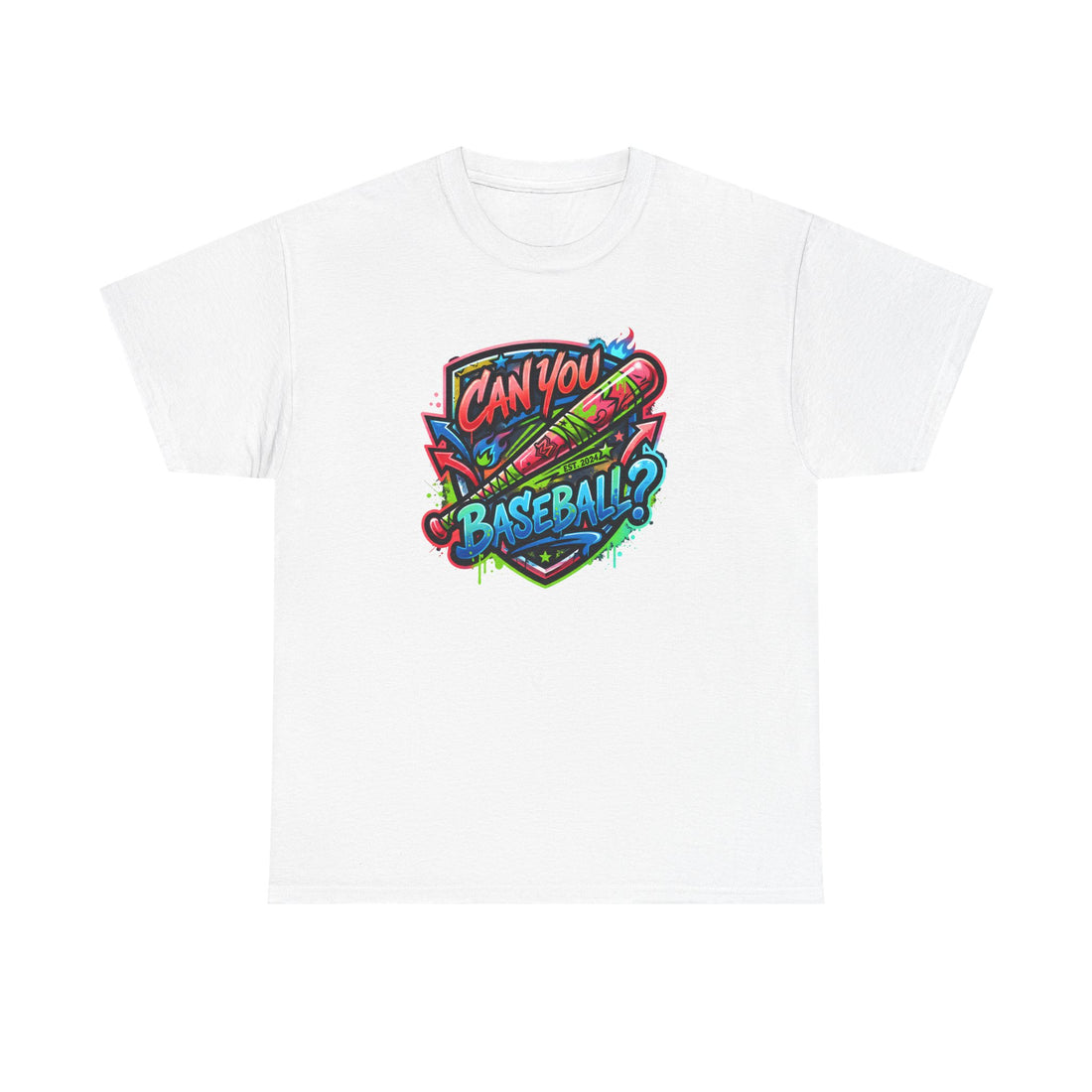 Can You Baseball? T-Shirt — Colorful Retro Baseball Graphic Tee