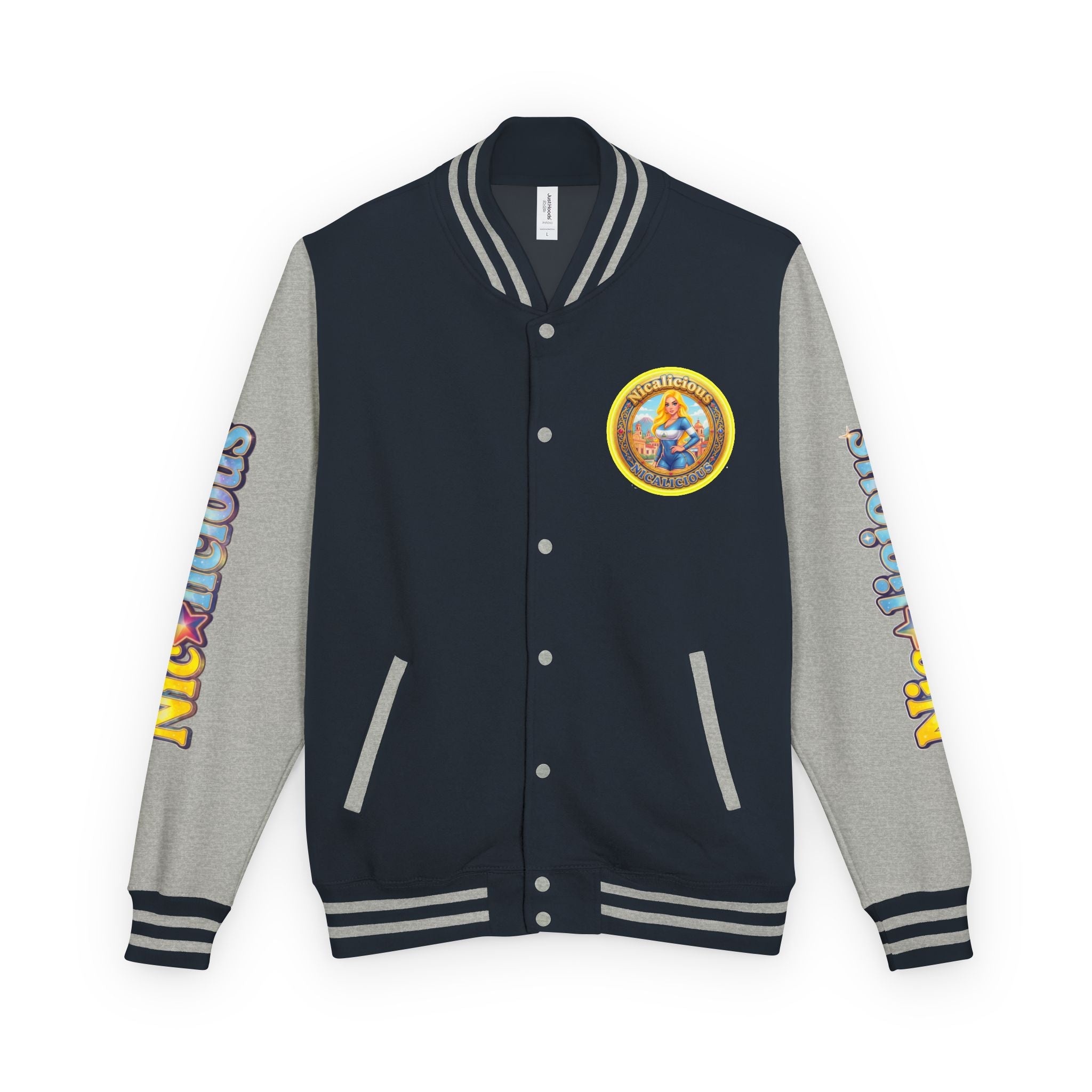 Letterman Jacket — 'Nicalicious' Retro Pinup Logo Varsity Jacket