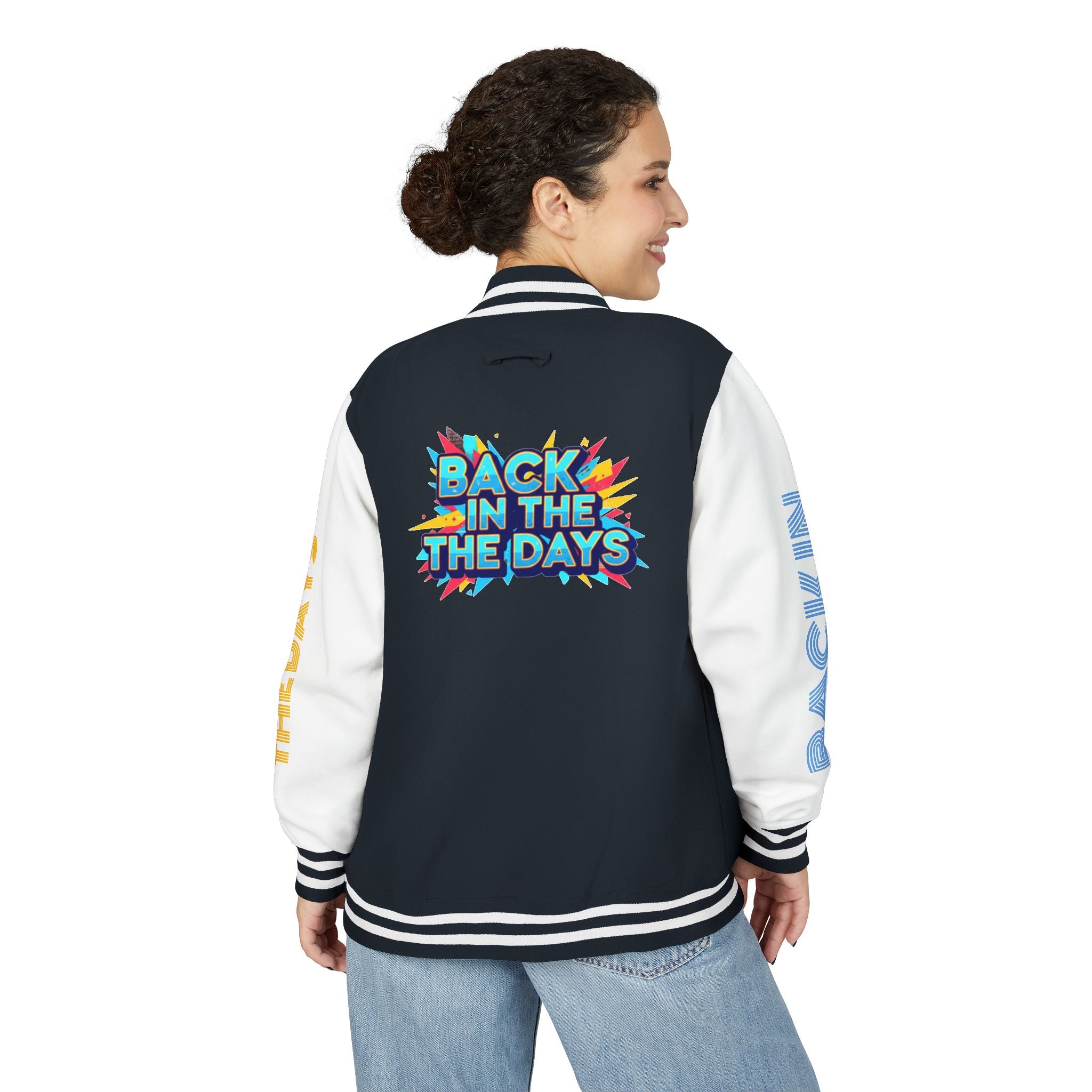 Letterman Jacket — "Back in the Days" Retro Graphic Bomber