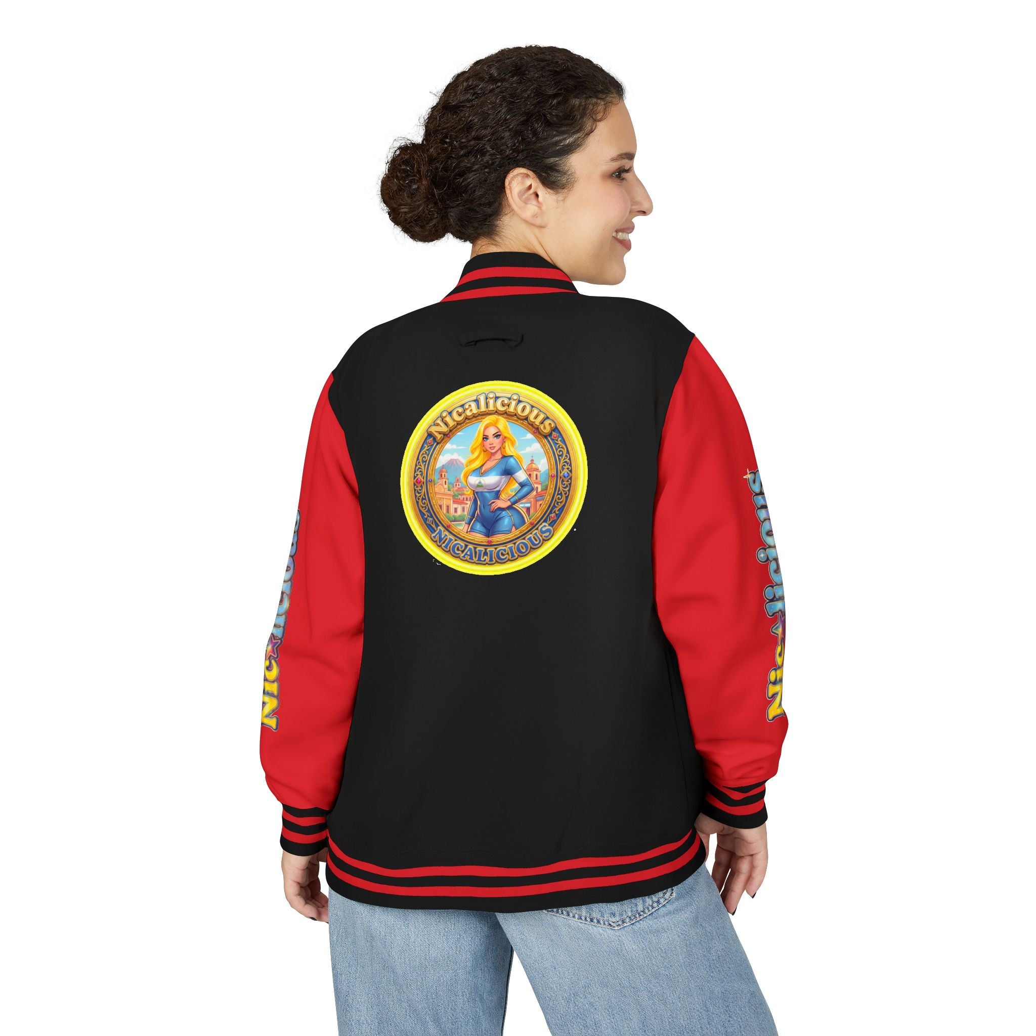 Letterman Jacket — 'Nicalicious' Retro Pinup Logo Varsity Jacket