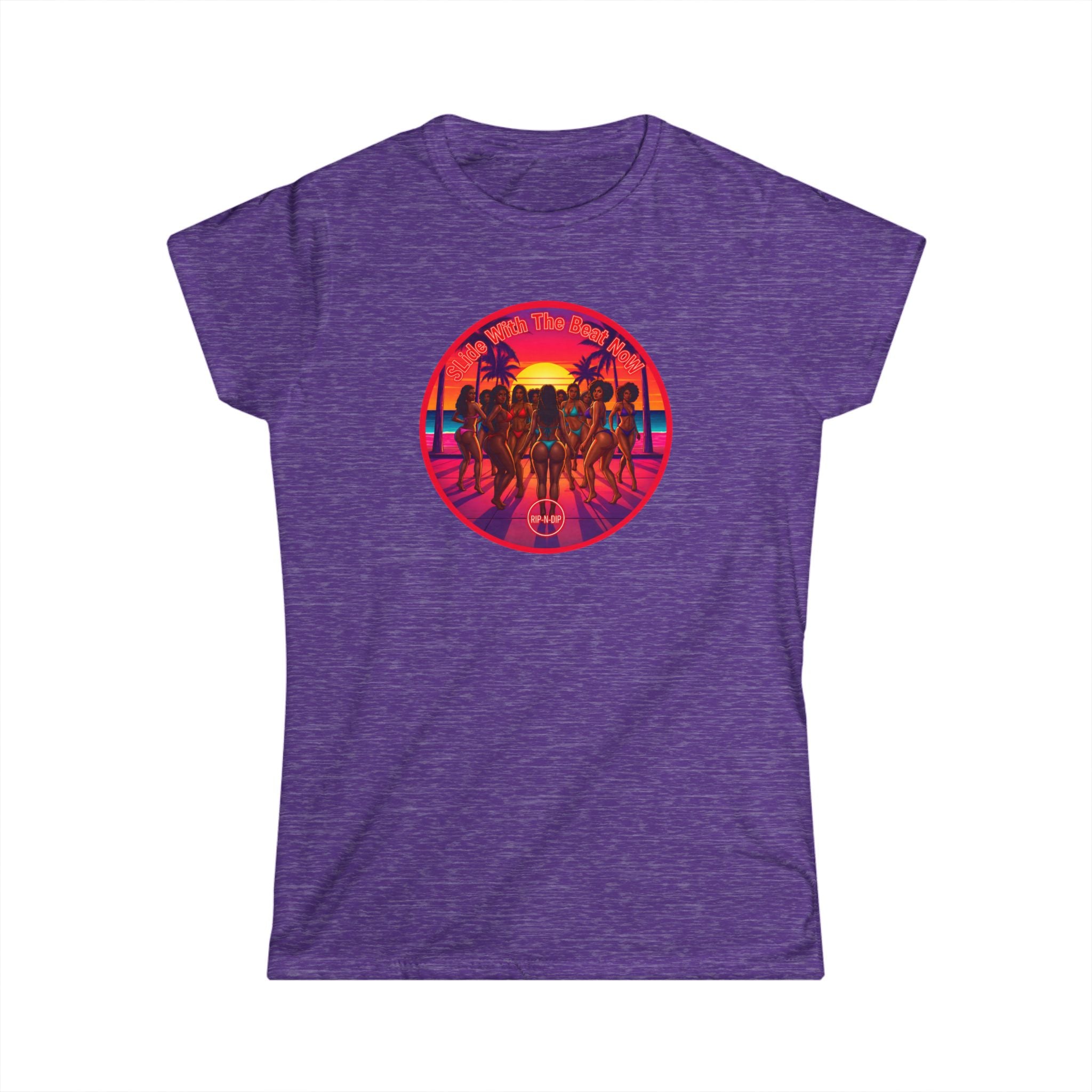 Women's Softstyle Tee — '' Slide With The Best Now" Classic White Crewneck T-Shirt