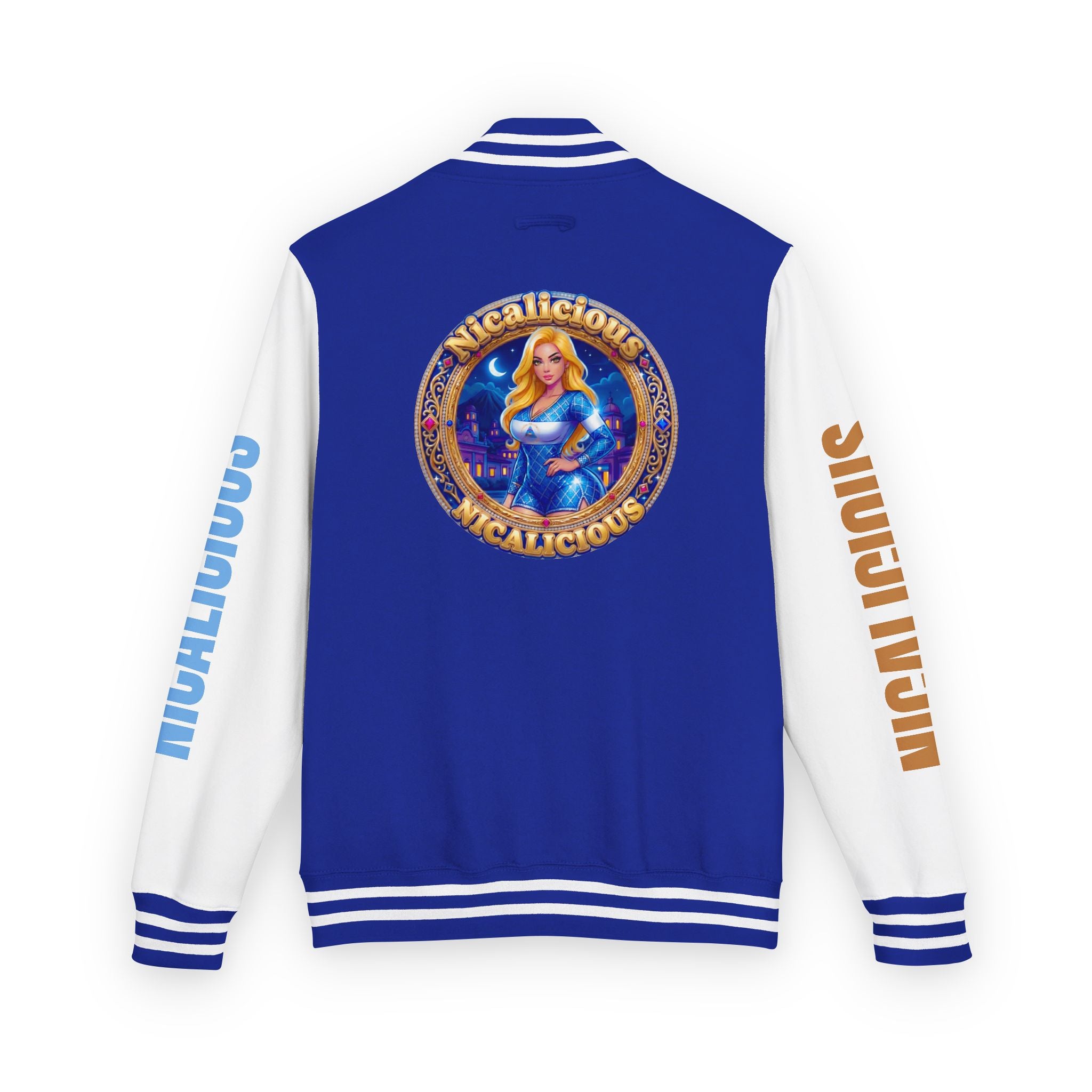 Letterman Jacket — 'Nicalicious' Retro Varsity Jacket with Angel Crest