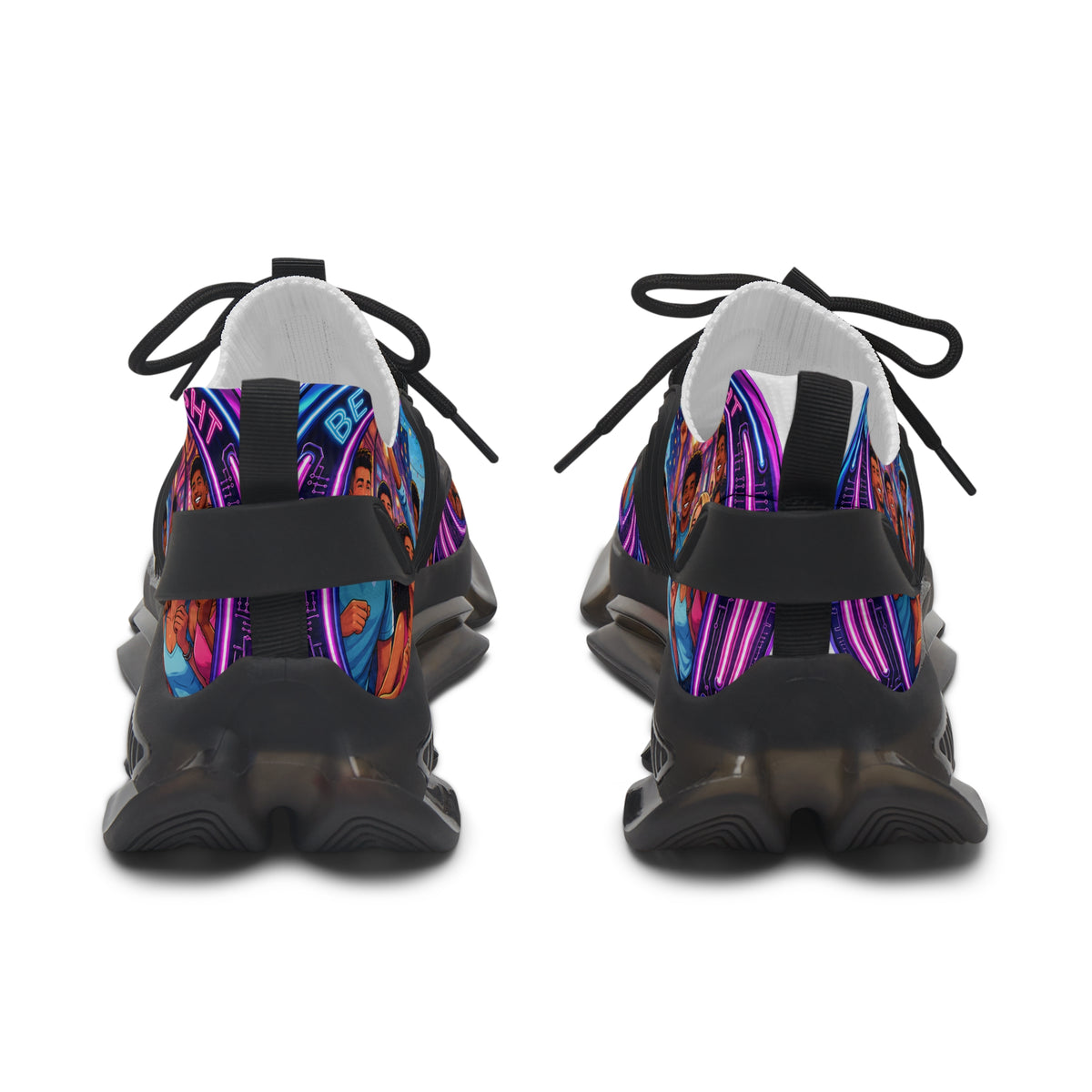 Women’s Mesh Sneakers — Colorful 'Be Young Of Hearts of the Night' Graphic Athletic Shoes