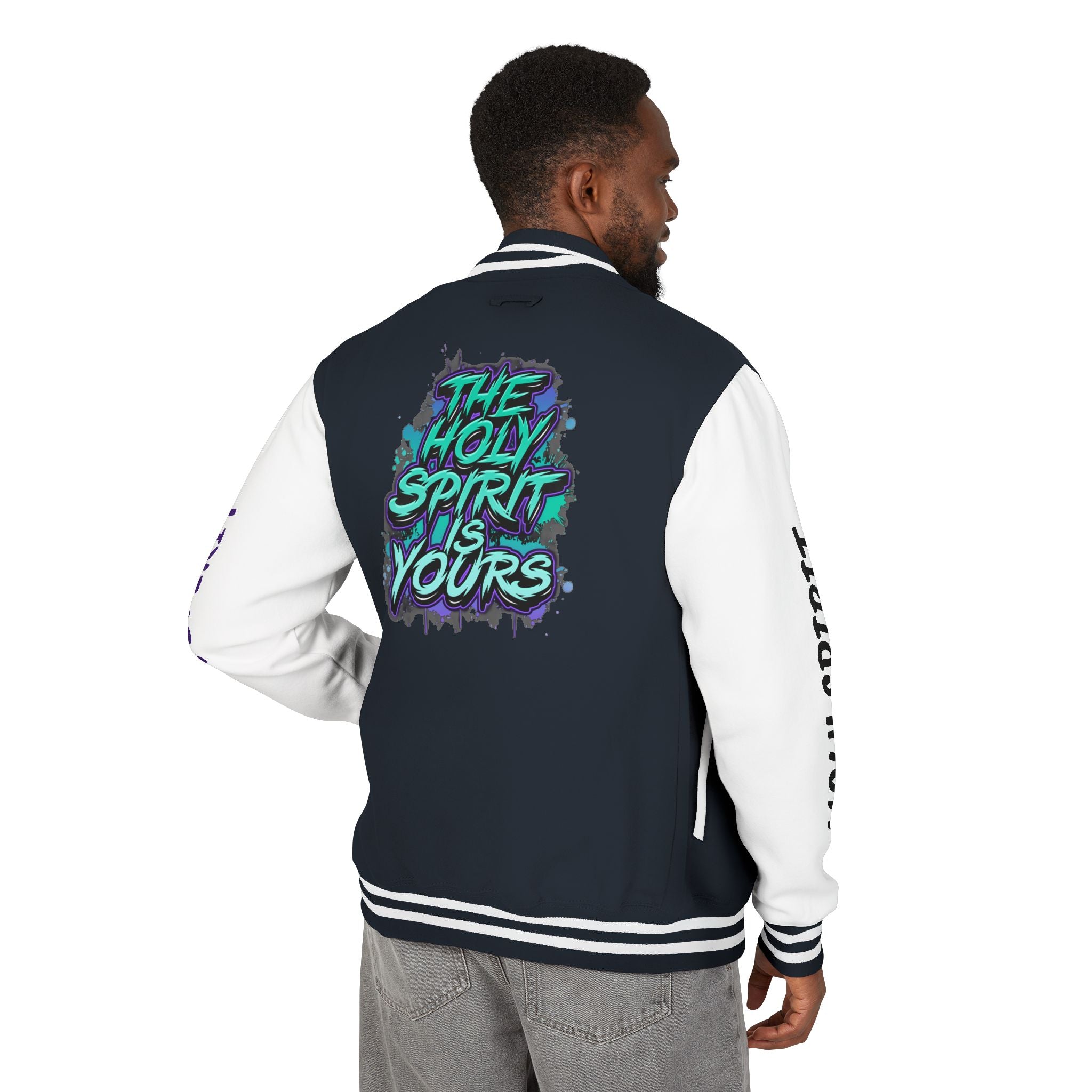 Letterman Jacket — "The Holy Spirit Is Yours" Graphic
