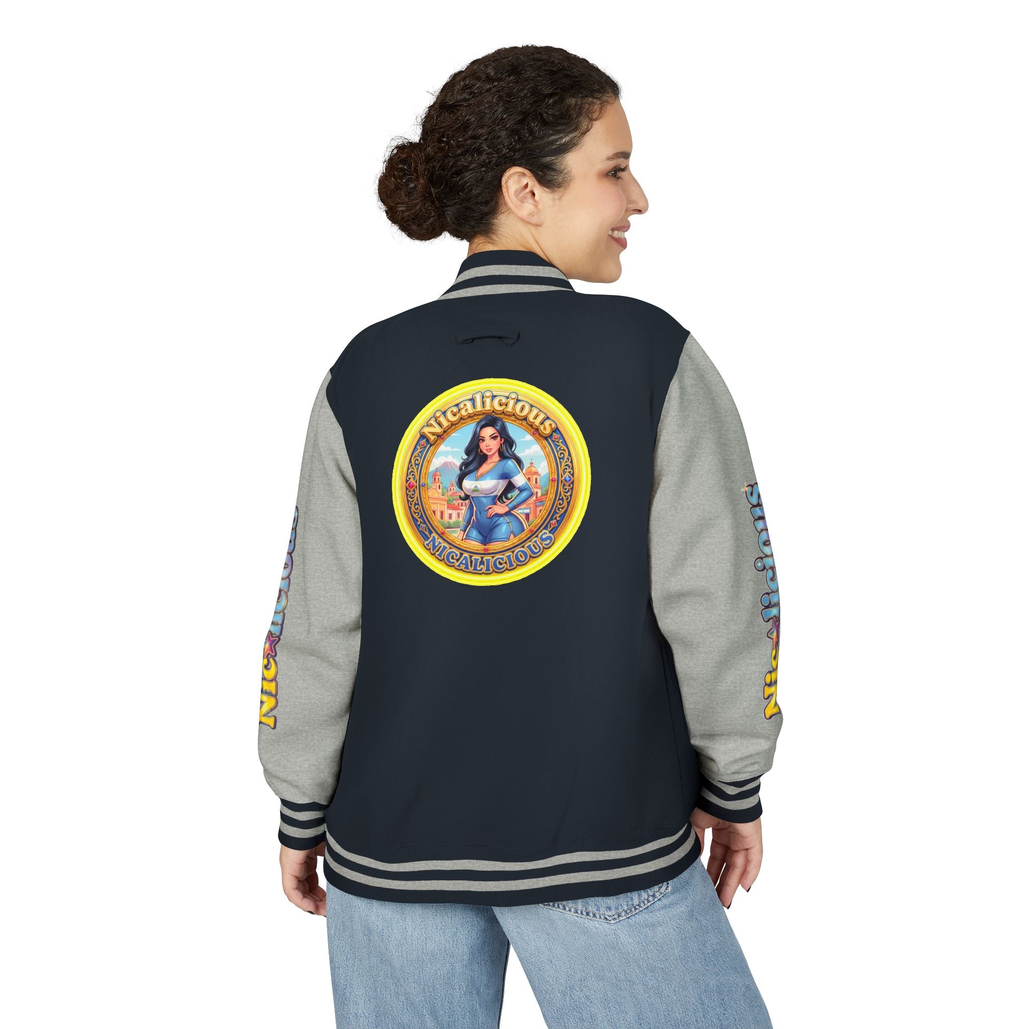 Letterman Jacket — 'Nicalicious' Retro Badge Varsity Jacket