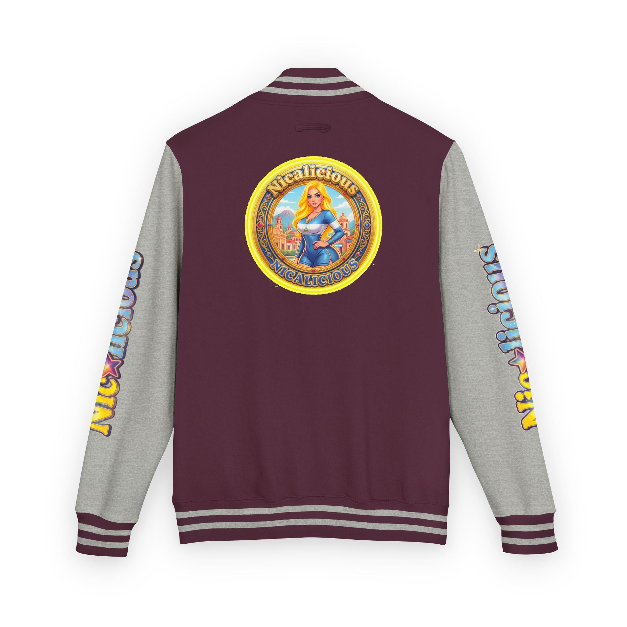 Letterman Jacket — 'Nicalicious' Retro Pinup Logo Varsity Jacket