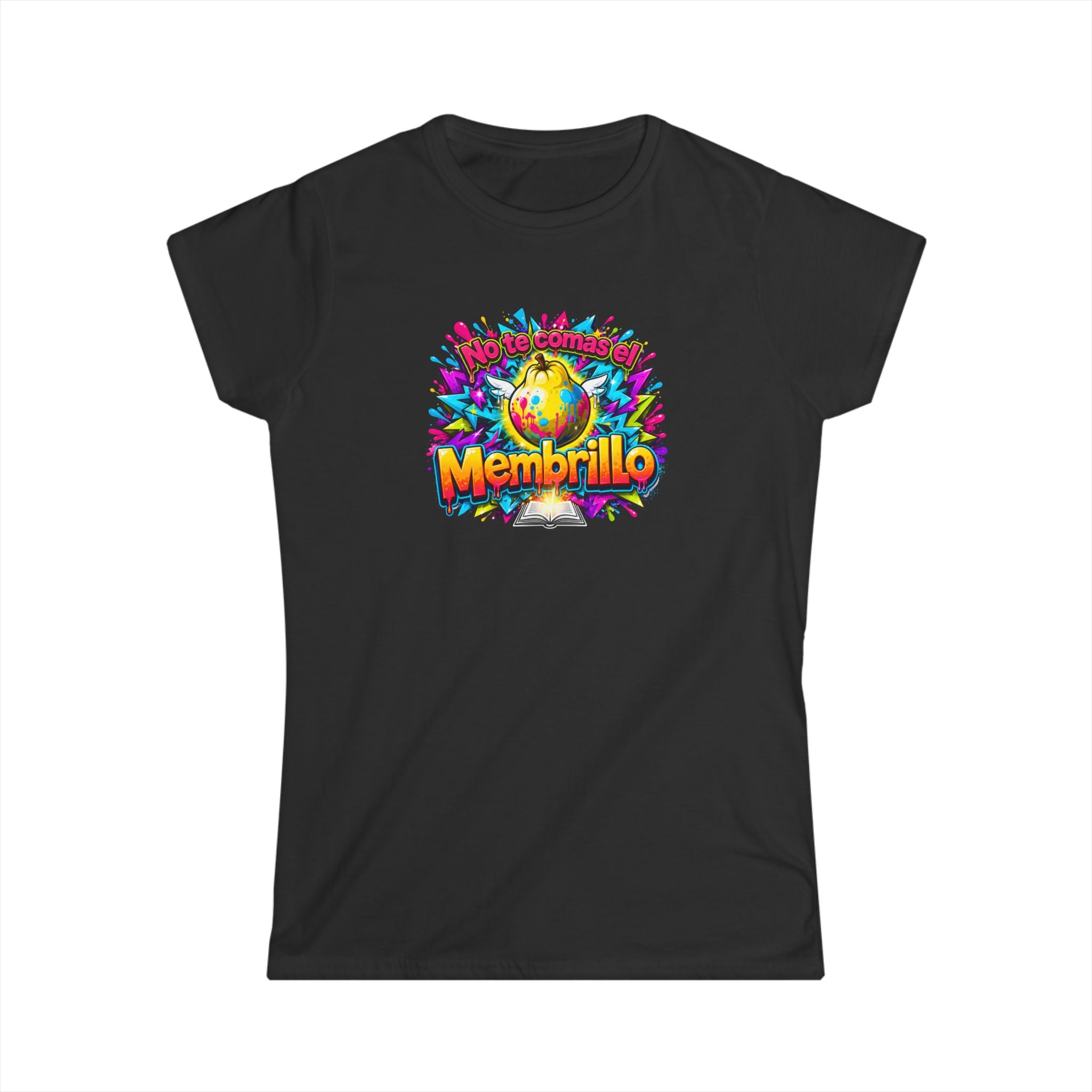 T-Shirt — Colorful "No Te Comas El Membrillo" Graphic Tee (Vibrant Fruit Art)