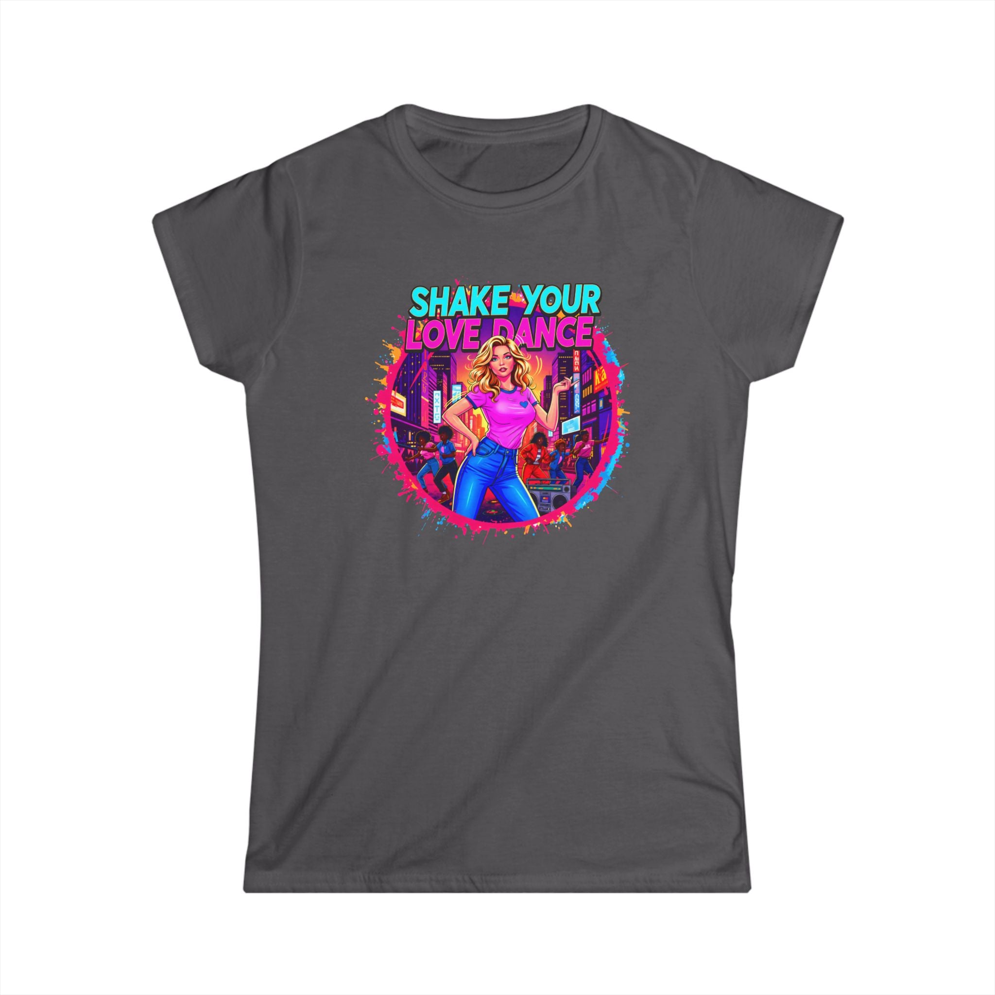 "Shake Your Love Dance" Women's T‑Shirt — Retro Dance Girl Graphic Tee