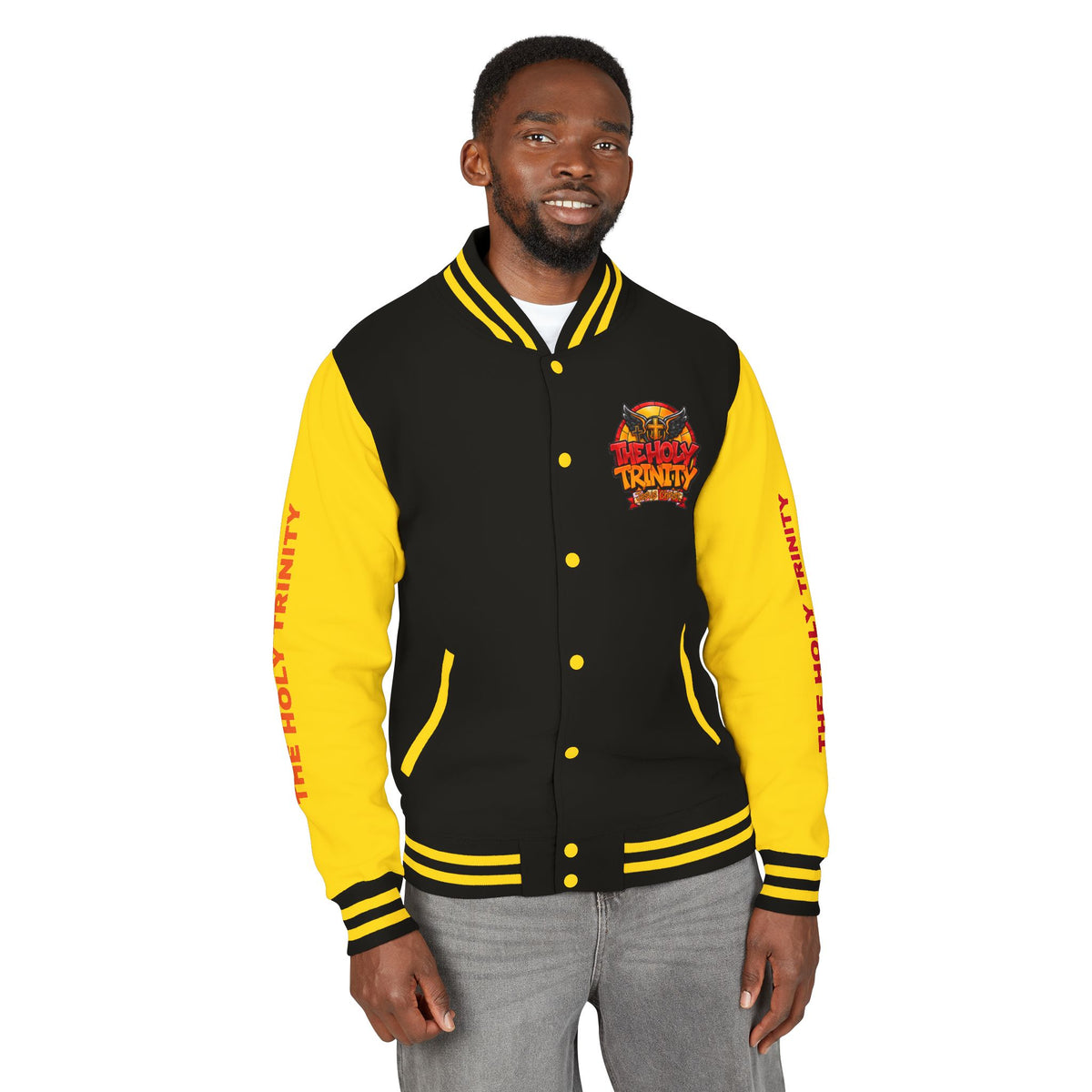 Letterman Jacket — "The Holy Trinity "Graphic Varsity Jacket