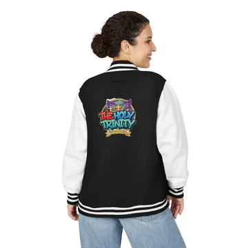 Letterman Jacket — 'The Holy Trinity' Colorful Back Print Varsity Jacket